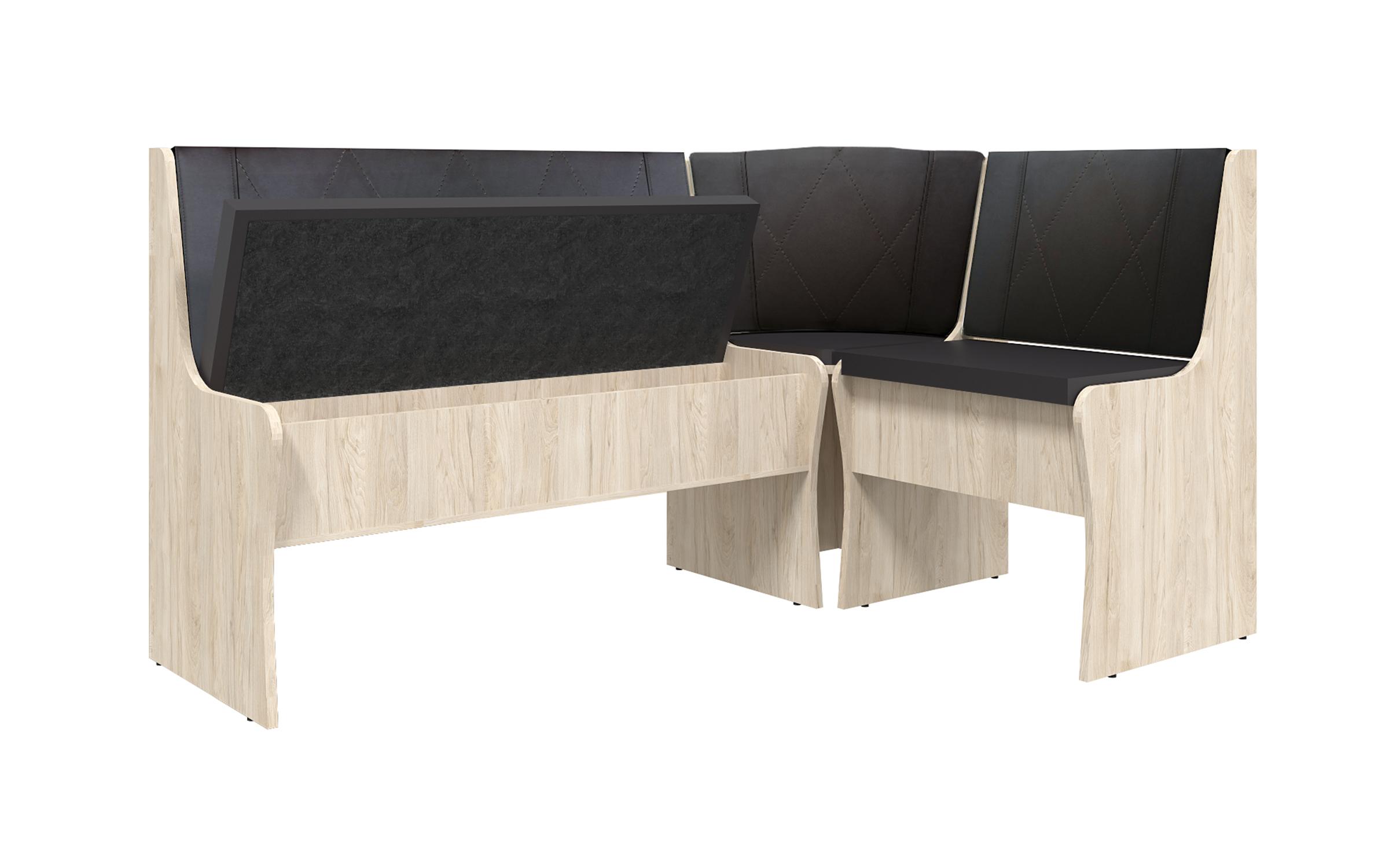 Coltar de bucatarie  Sonata, rockford deschis hickory + piele maro inchis  3