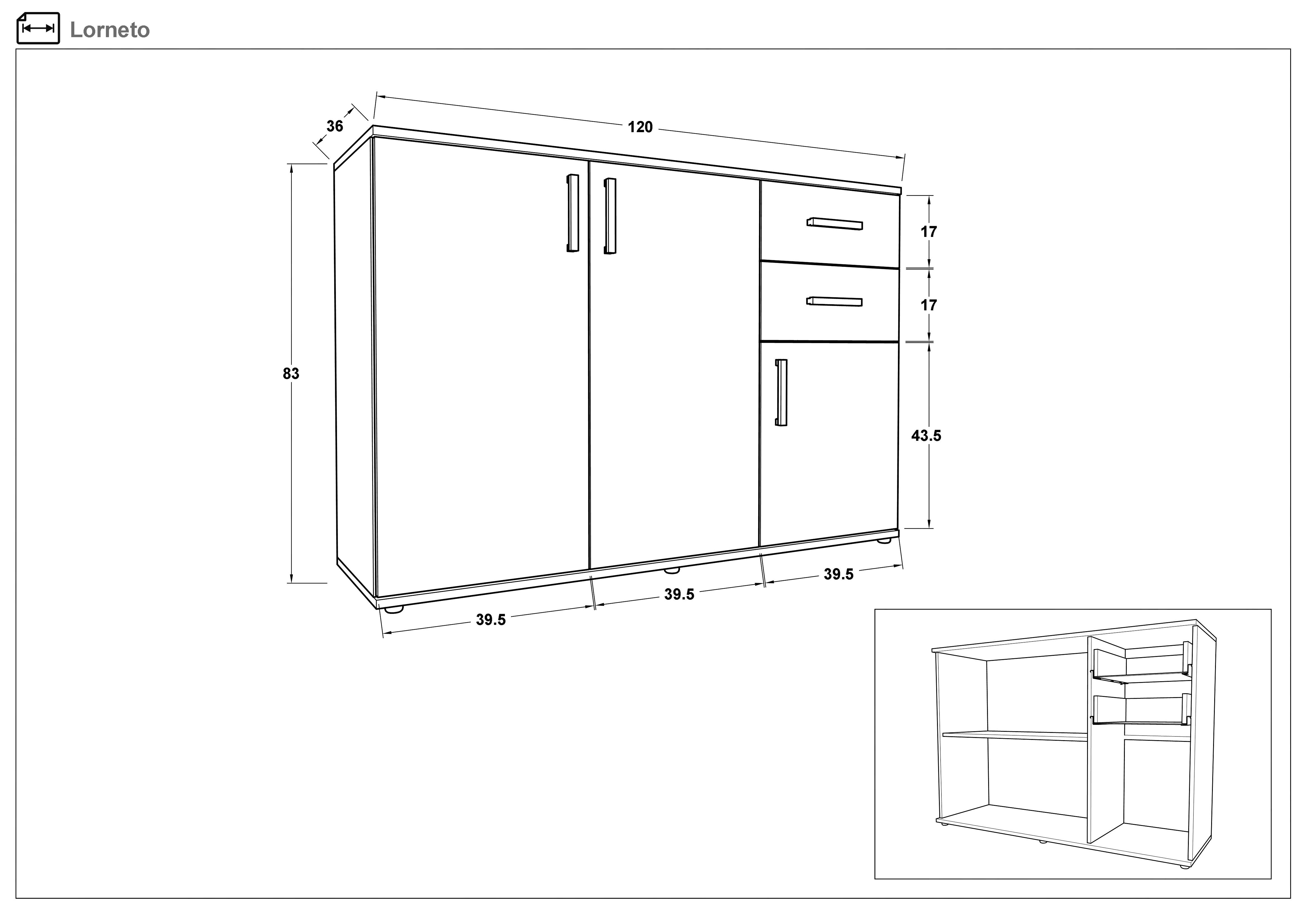 Comoda Lorneto, alb  2