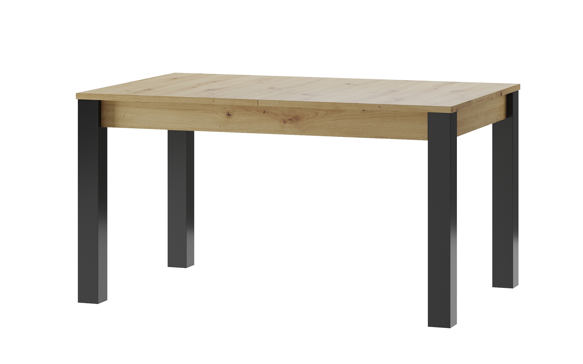 Masa dining Lukas, stejar artisan + negru mat  1