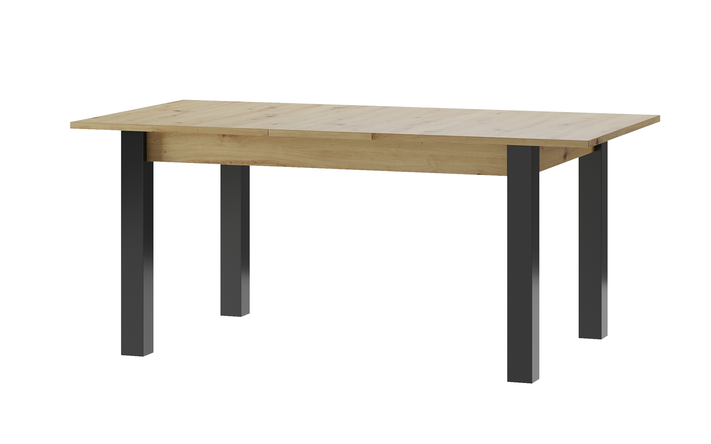 Masa dining Lukas, stejar artisan + negru mat  2