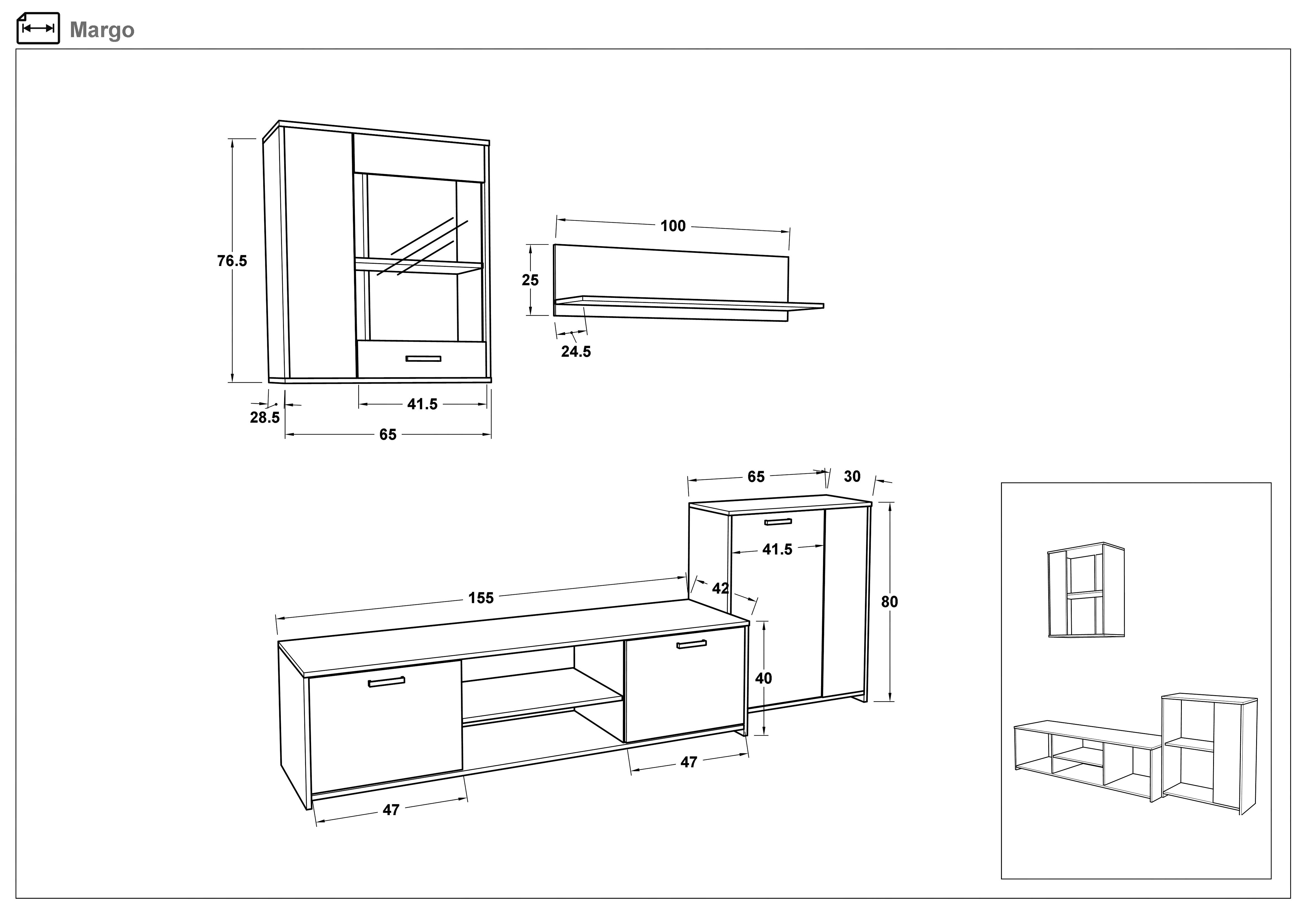 Biblioteca Margo, stejar evoc + Silk  2