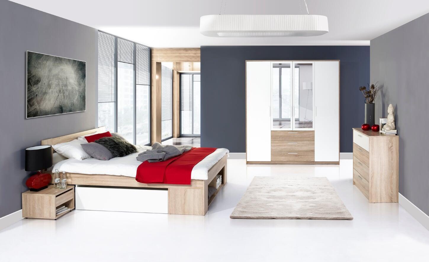 Comoda Milo 1, stejar sonoma + alb  2