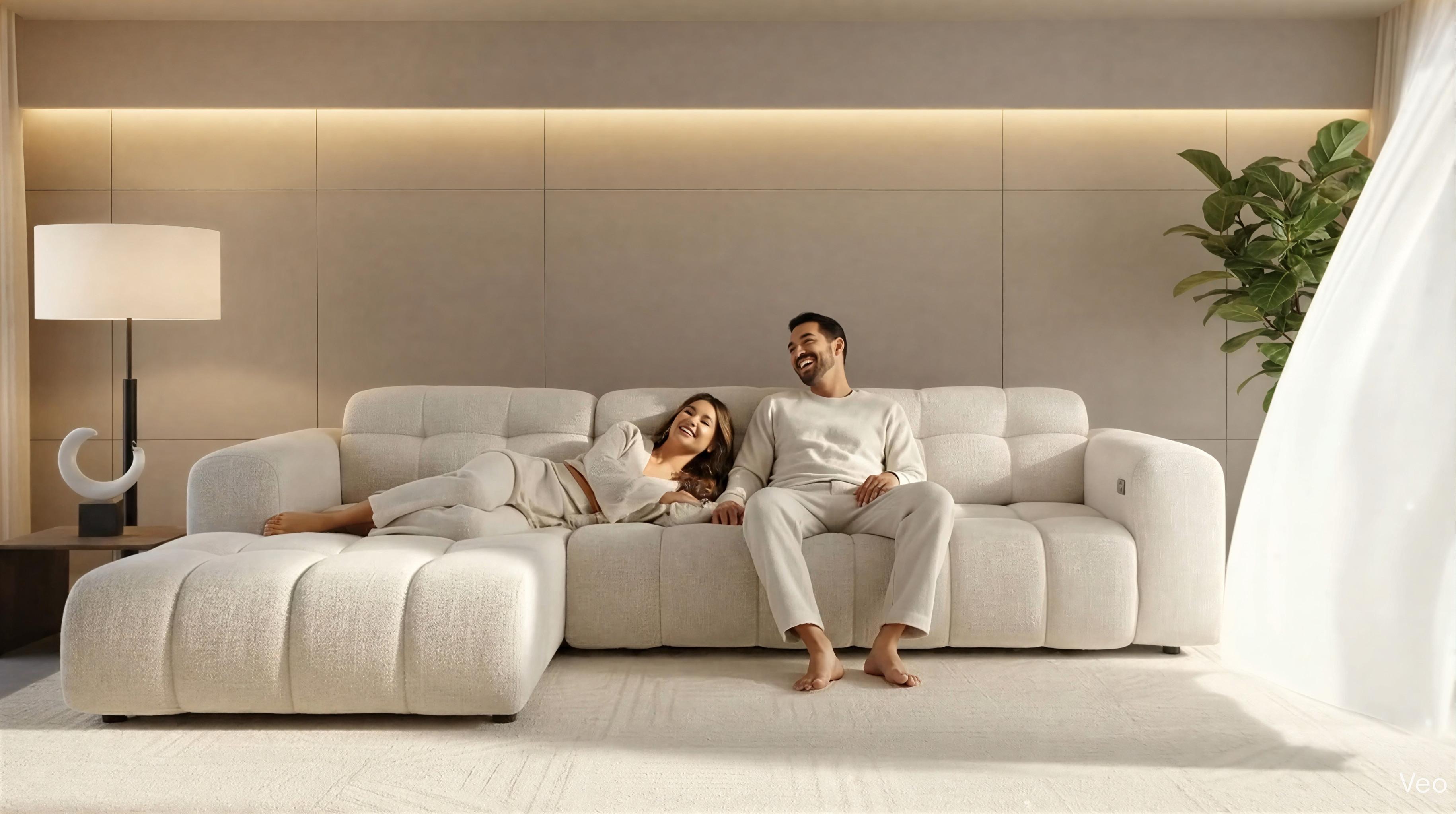 Раскладной угловой диван с электрическим механизмом Модера, белый  3