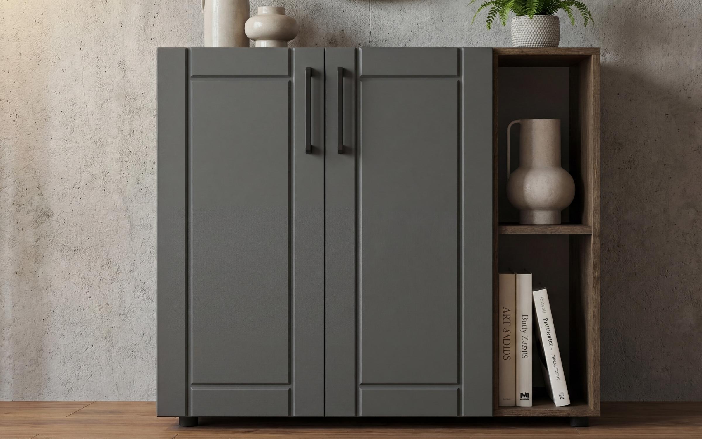 Comoda Nikon, stejar scandinav inchis + antracit mat  3