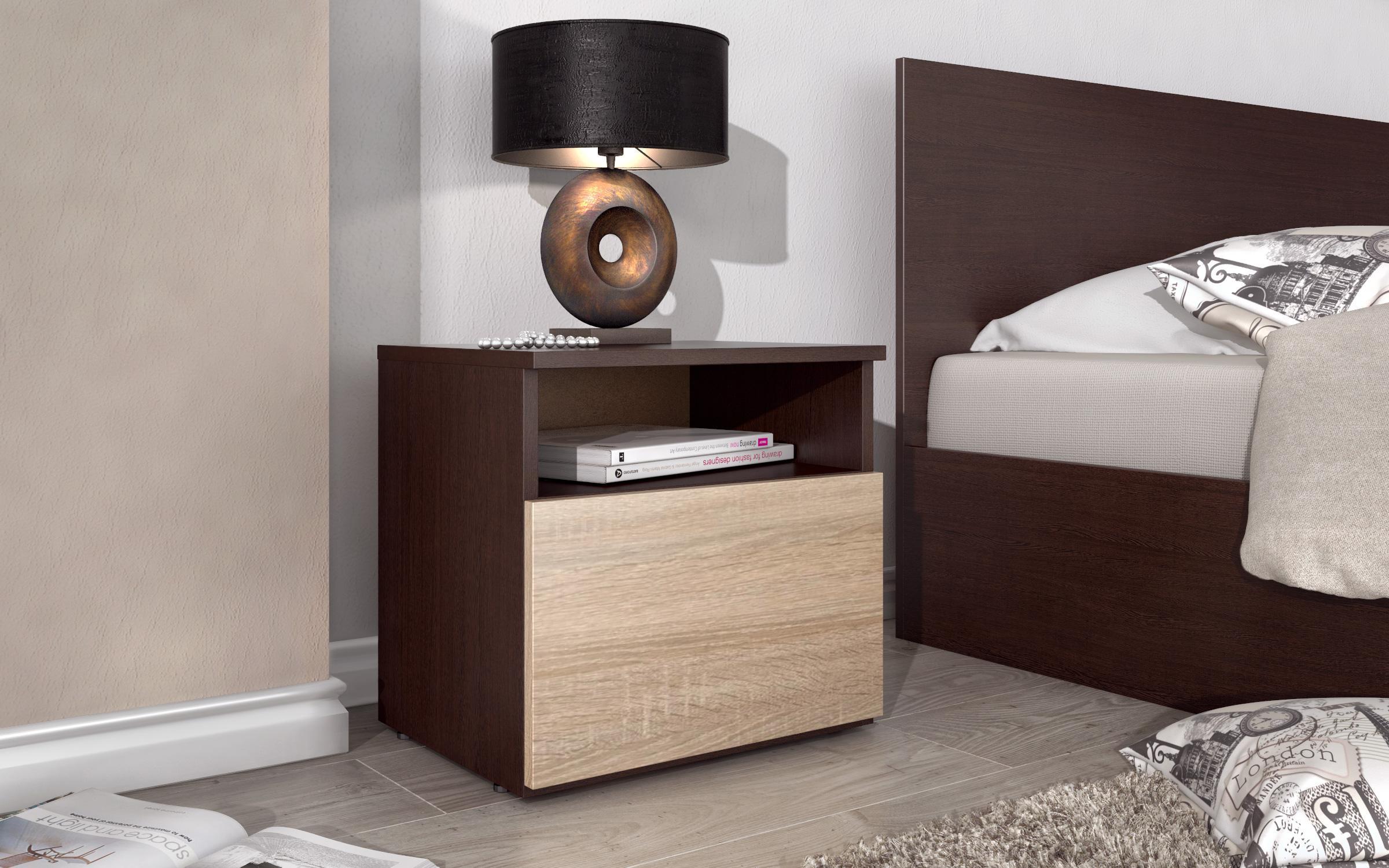 Set pentru dormitor Venera, wenge + stejar sonoma  3