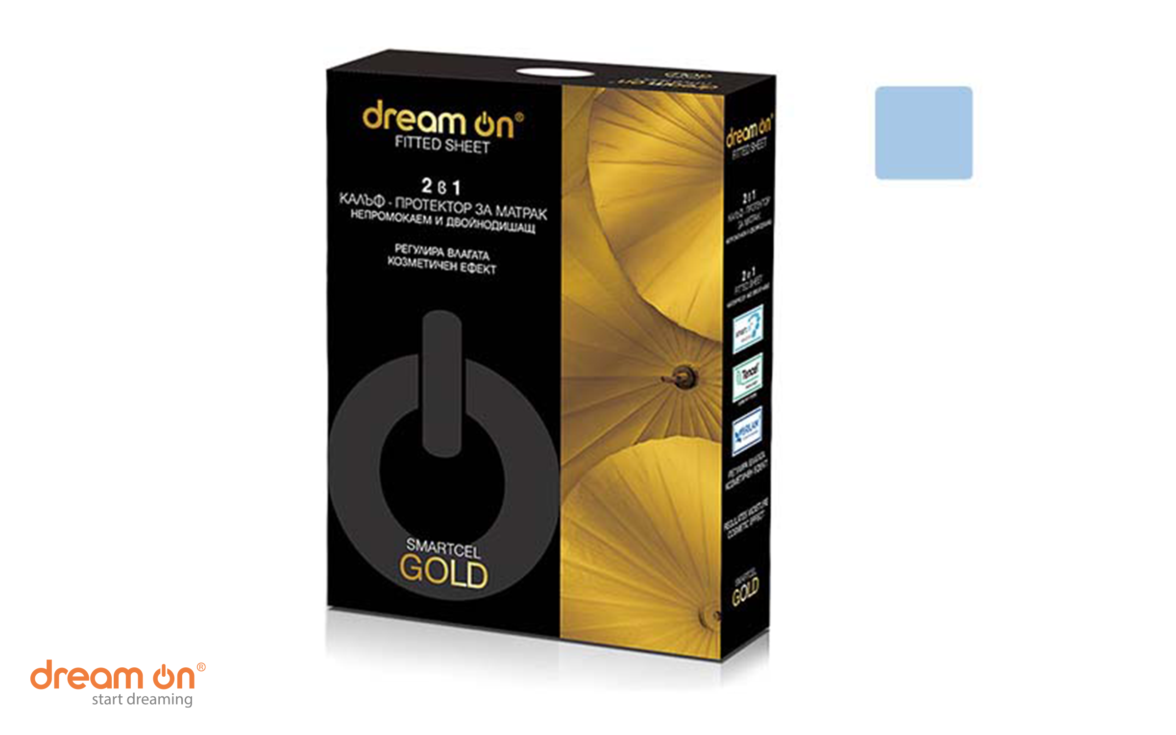 Protector pentru saltea 150/190 - 200 Smartcel Gold, gri deschis  2