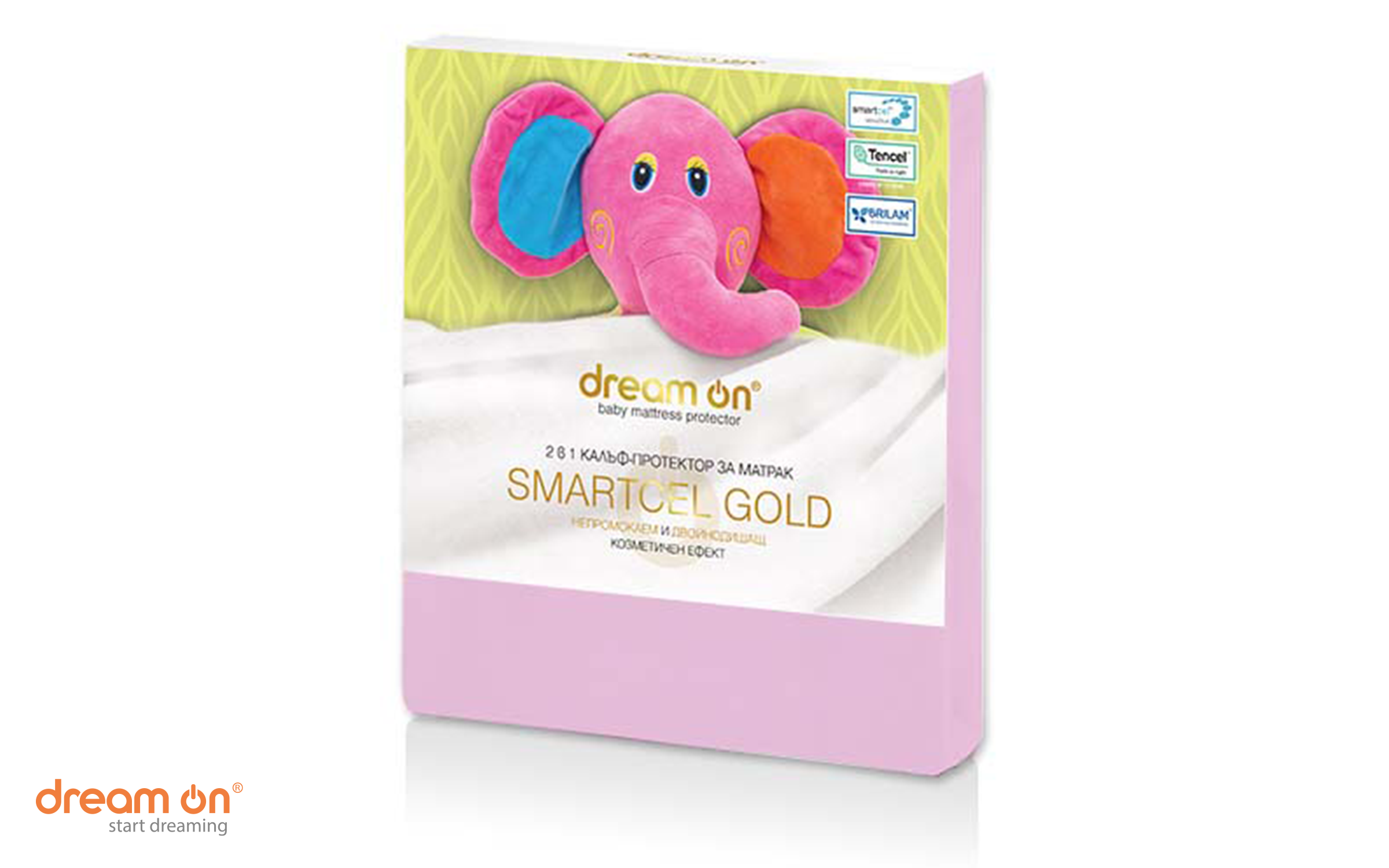 Protector pentru saltea 60/120 Smartcel Gold, roz  2
