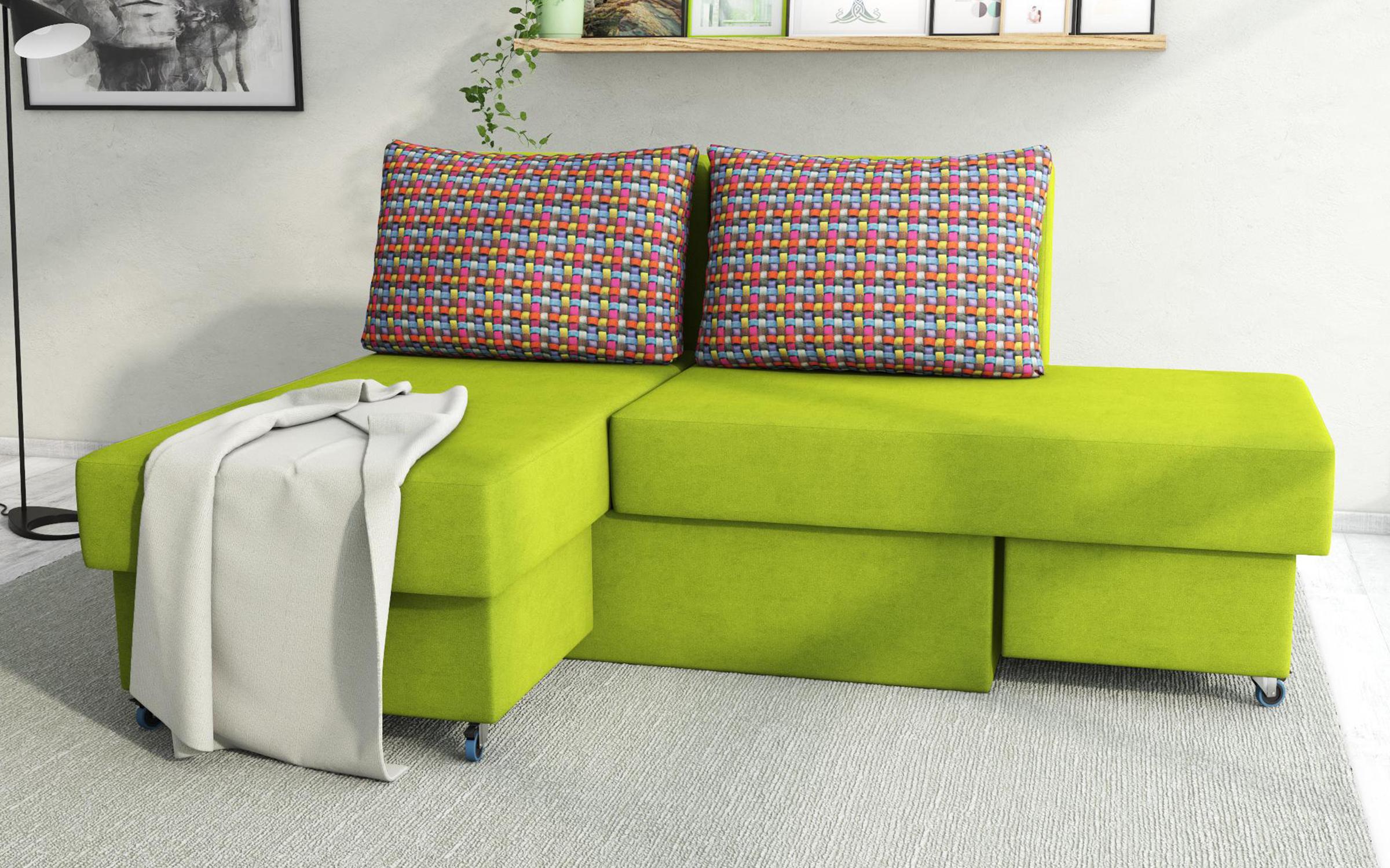Раскладной угловой диван Бони, зеленый  1
