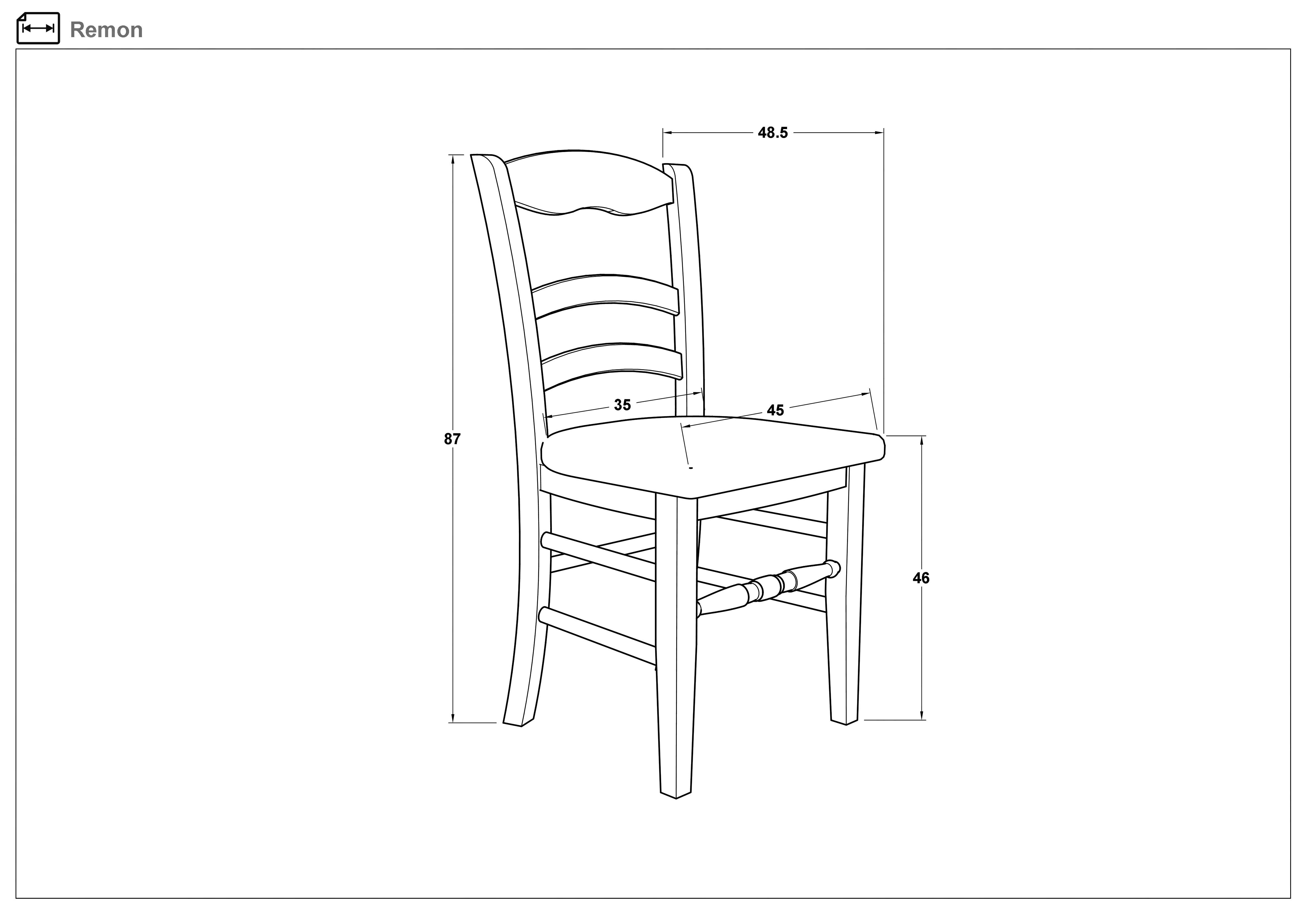 Scaun de masa Remon, alb cu sezut bej  2