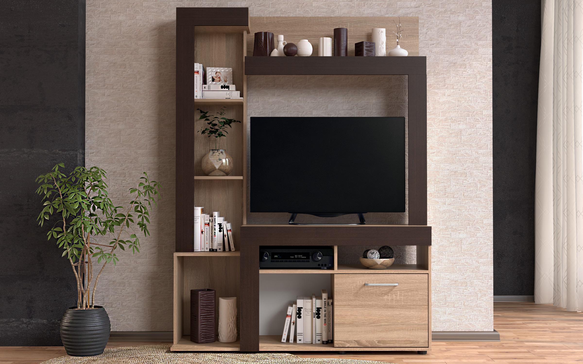 Biblioteca Corin, stejar sonoma + wenge  2
