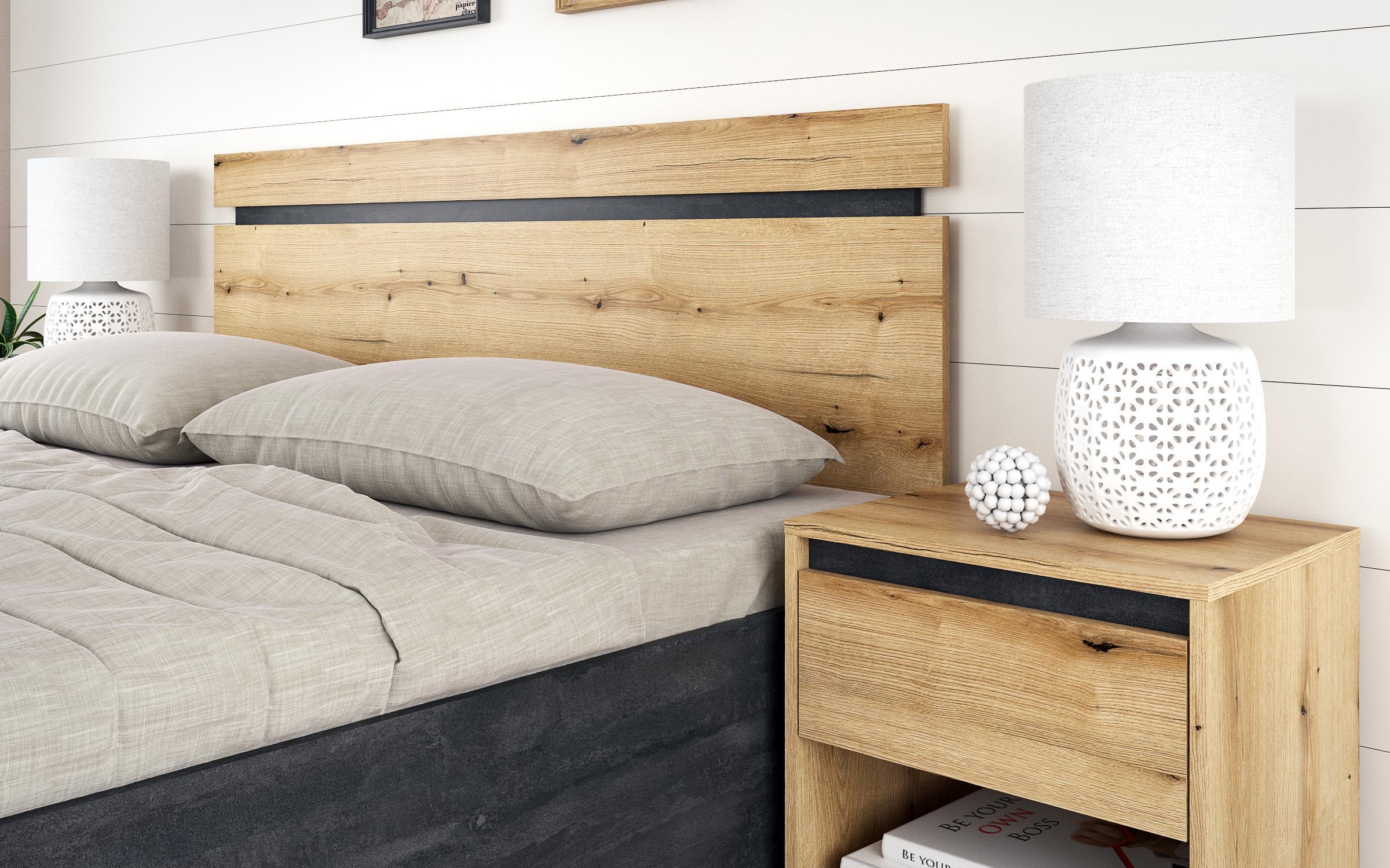 Pat dublu 160/200 Naxos  + saltea, stejar evoc + Magma  3