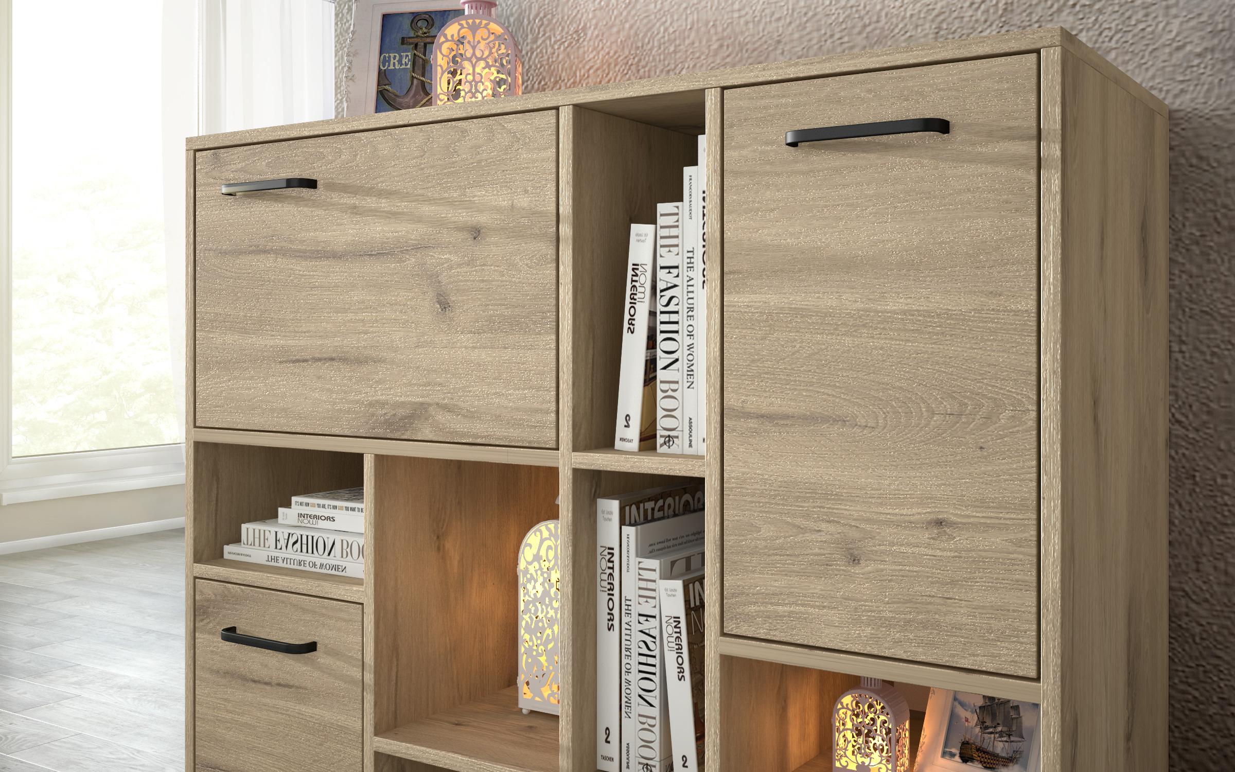 Comoda Leonardo, stejar scandinav deschis 2