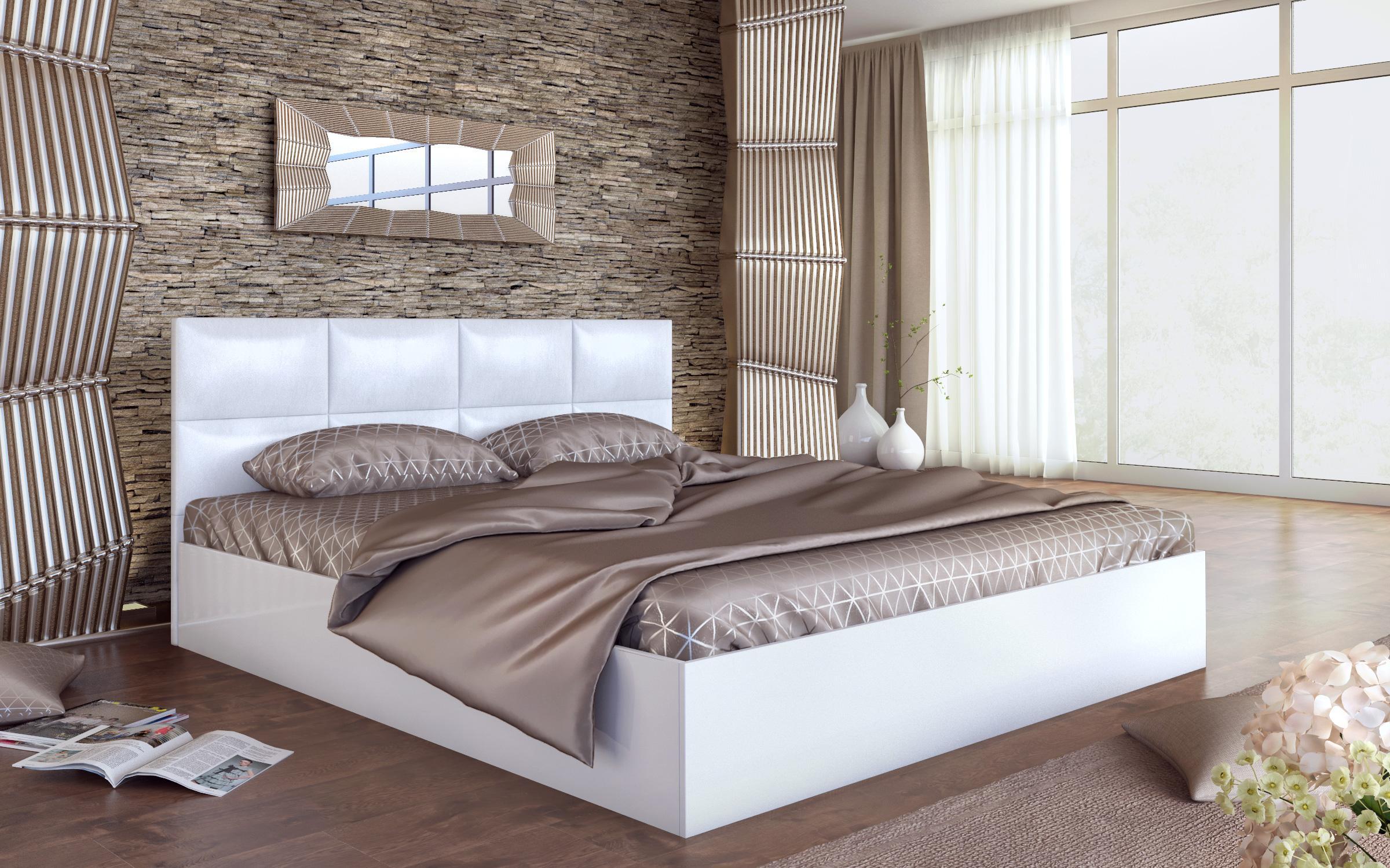 Set pentru dormitor Blanca, alb lucios + stejar sonoma  2