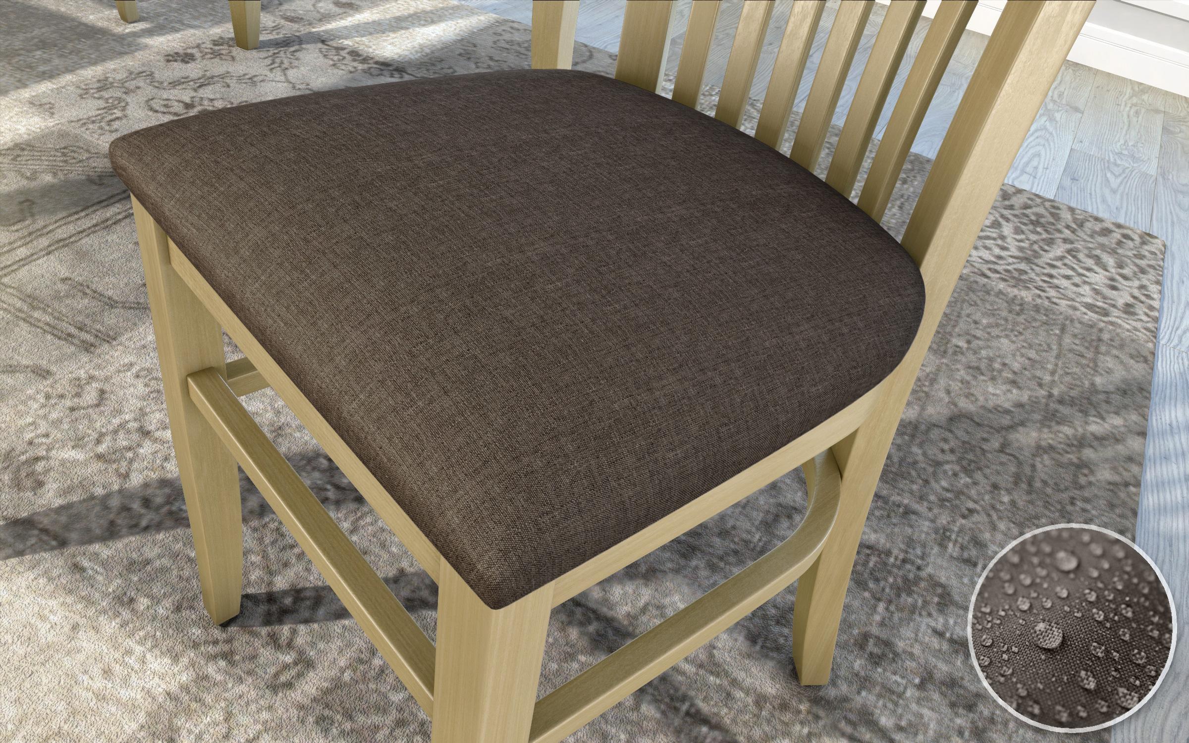 Scaun de masa Alvaro Lux, stejar antic cu sezut maro  2