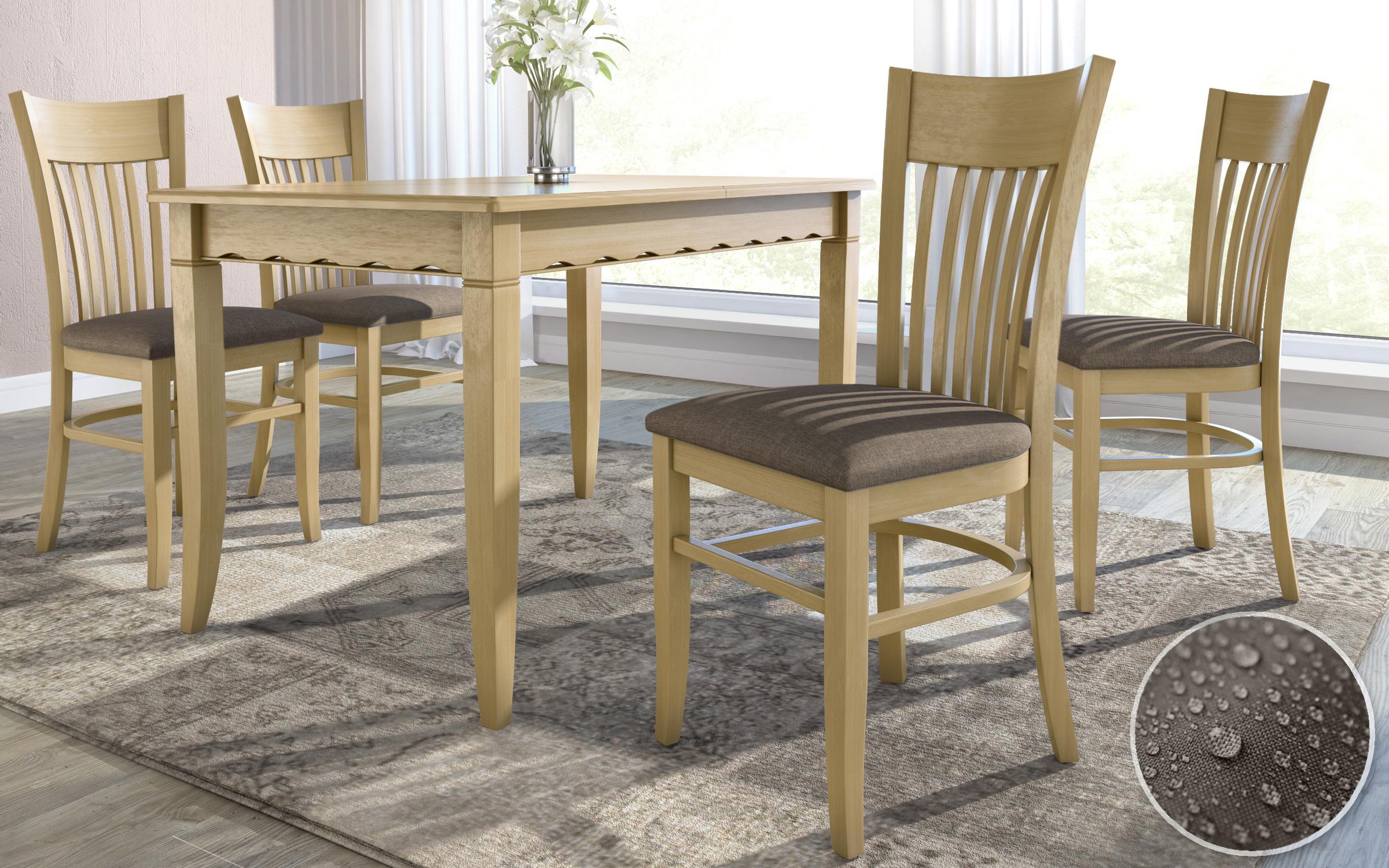 Scaun de masa Alvaro Lux, stejar antic cu sezut maro  1