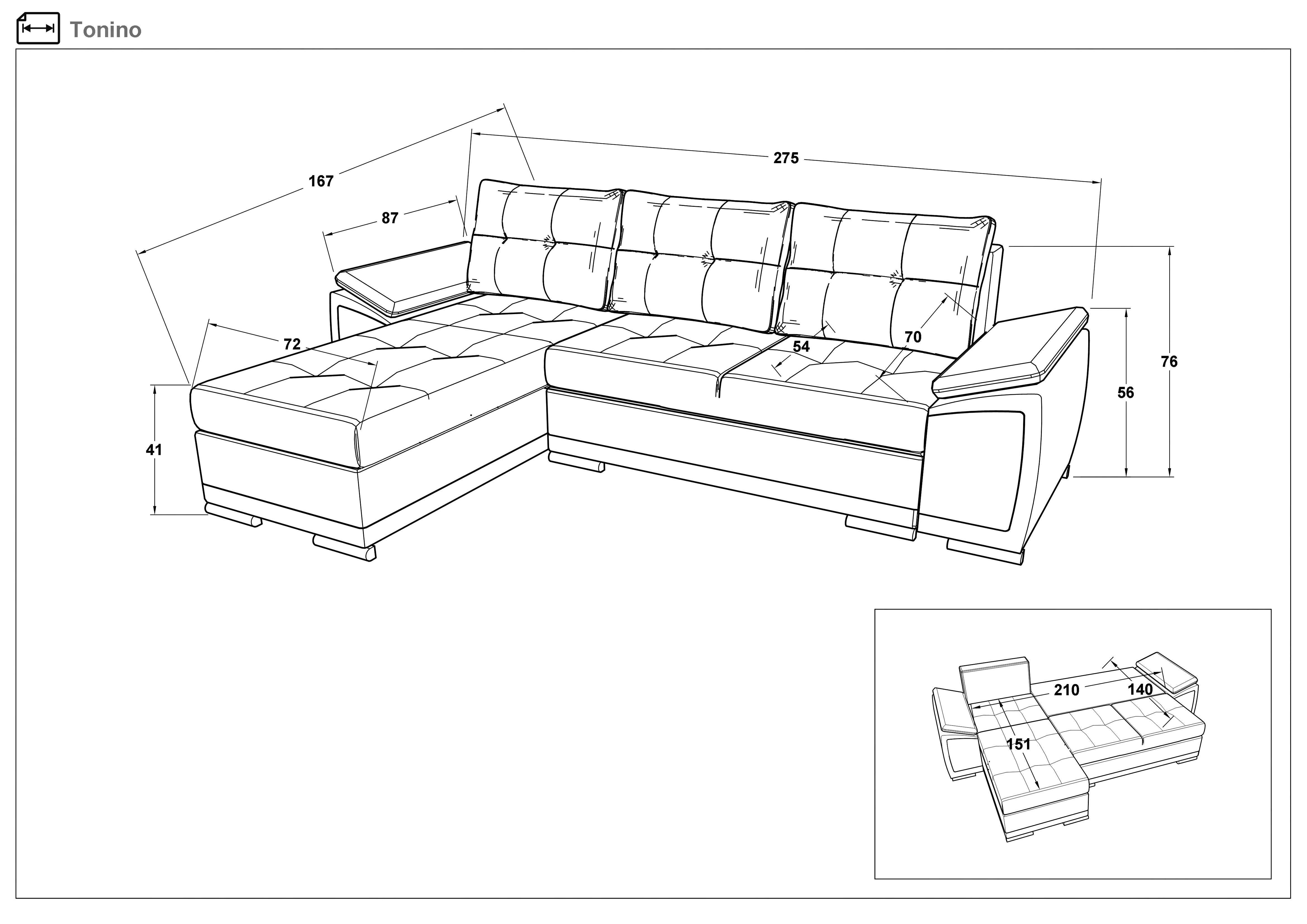 Coltar extensibil Tonino, grafit + gri  2