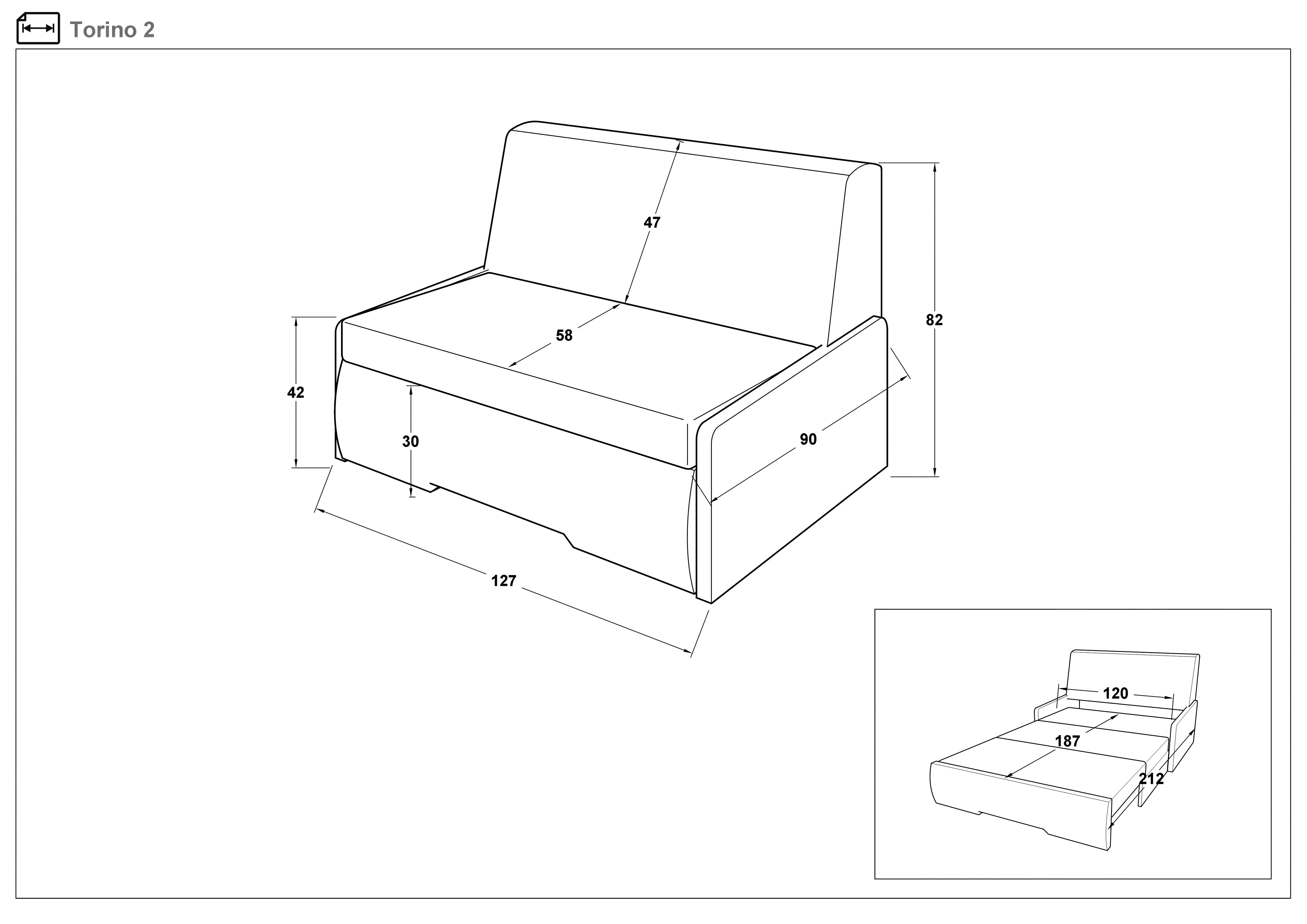 Canapea Torino, gri deschis  2