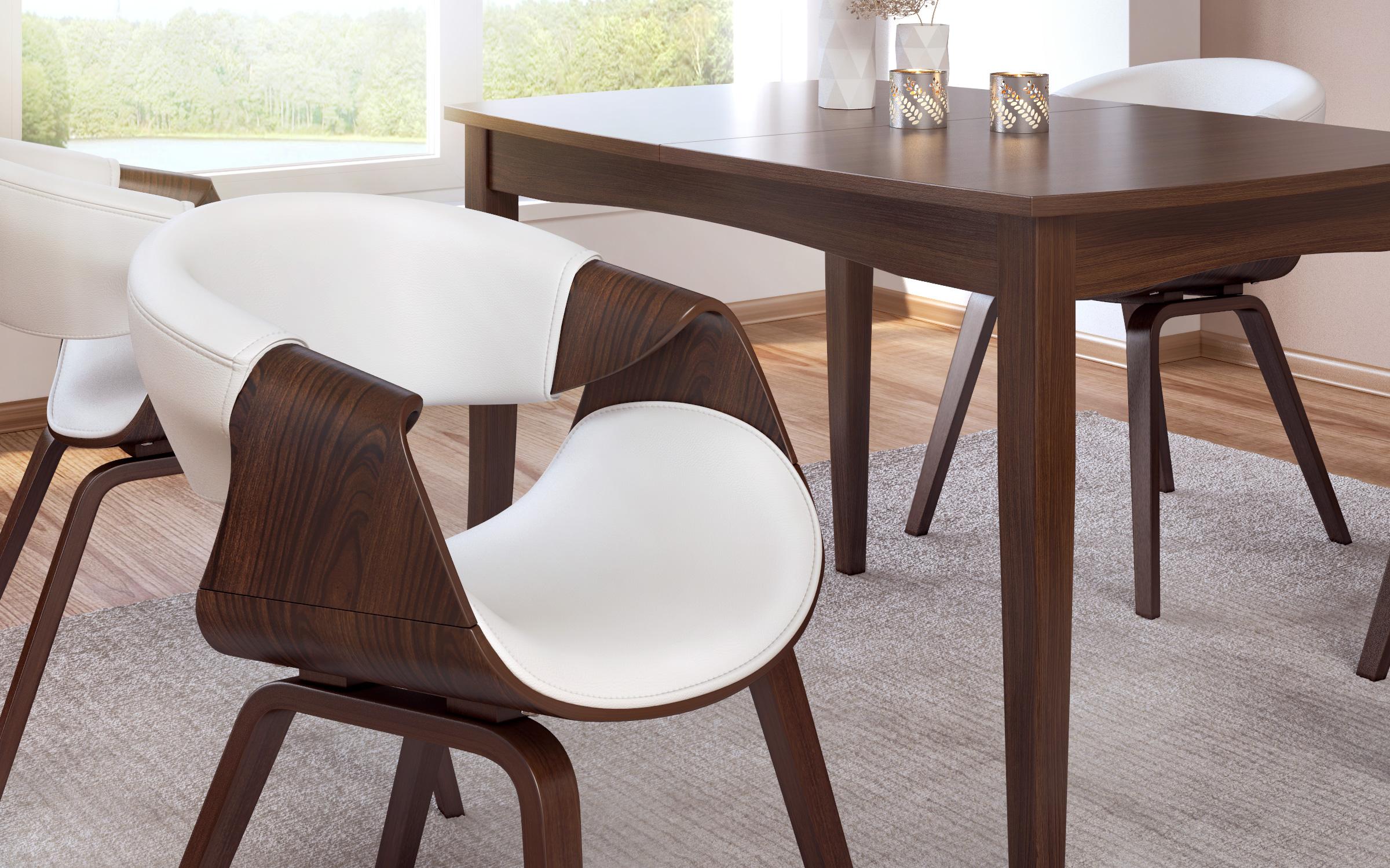 Scaun de masa Bernard, stejar scandinav inchis + marmura Tunis  5