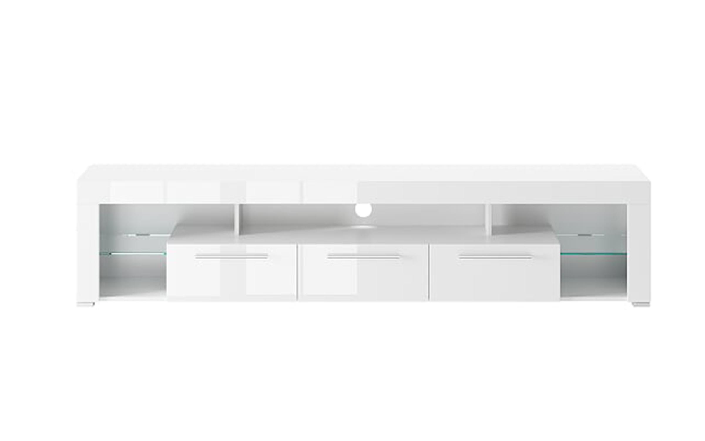 Modul TV Turin 2, alb + alb lucios  2