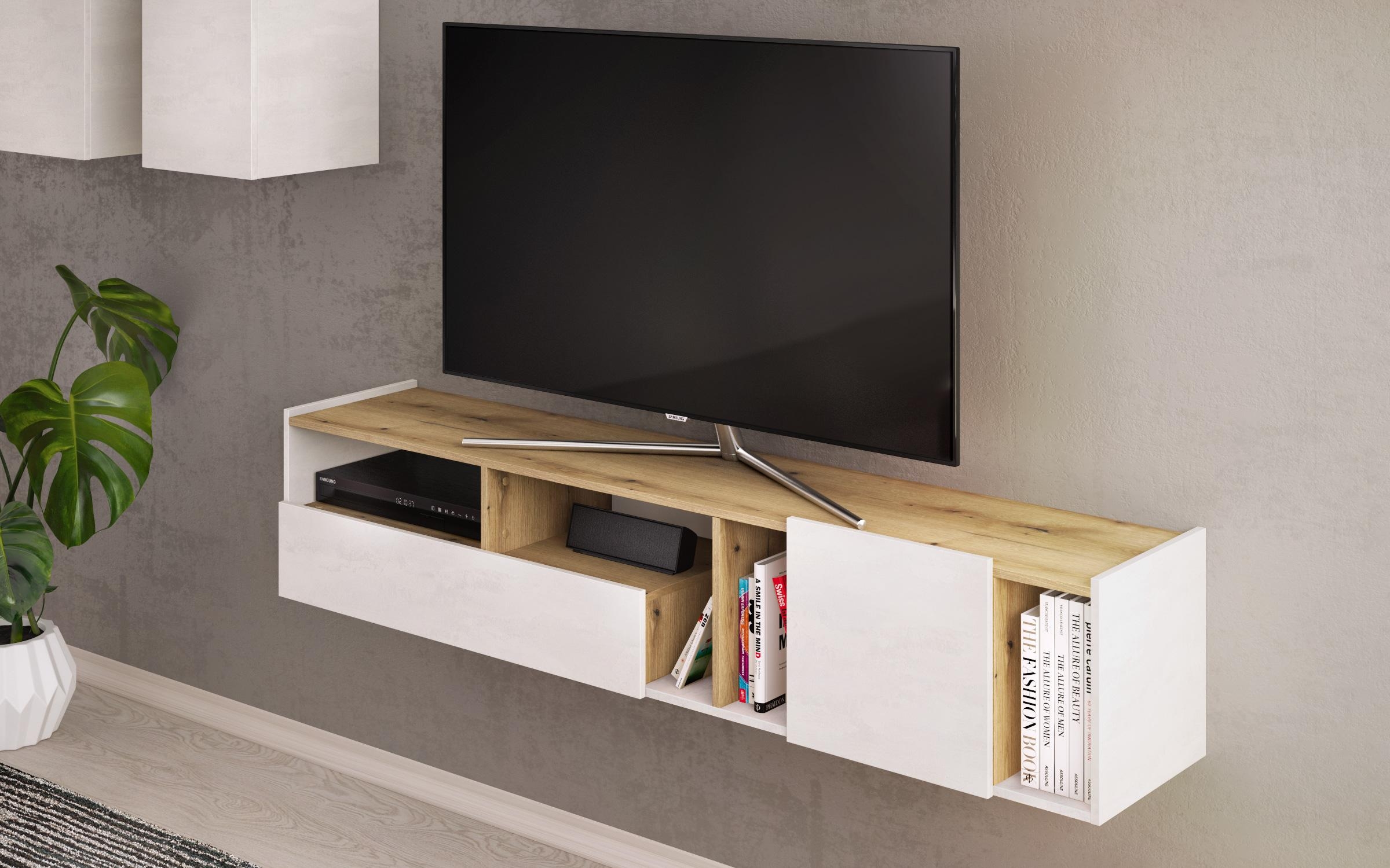 Modul TV Modiliani A, Silk + stejar evoc  4
