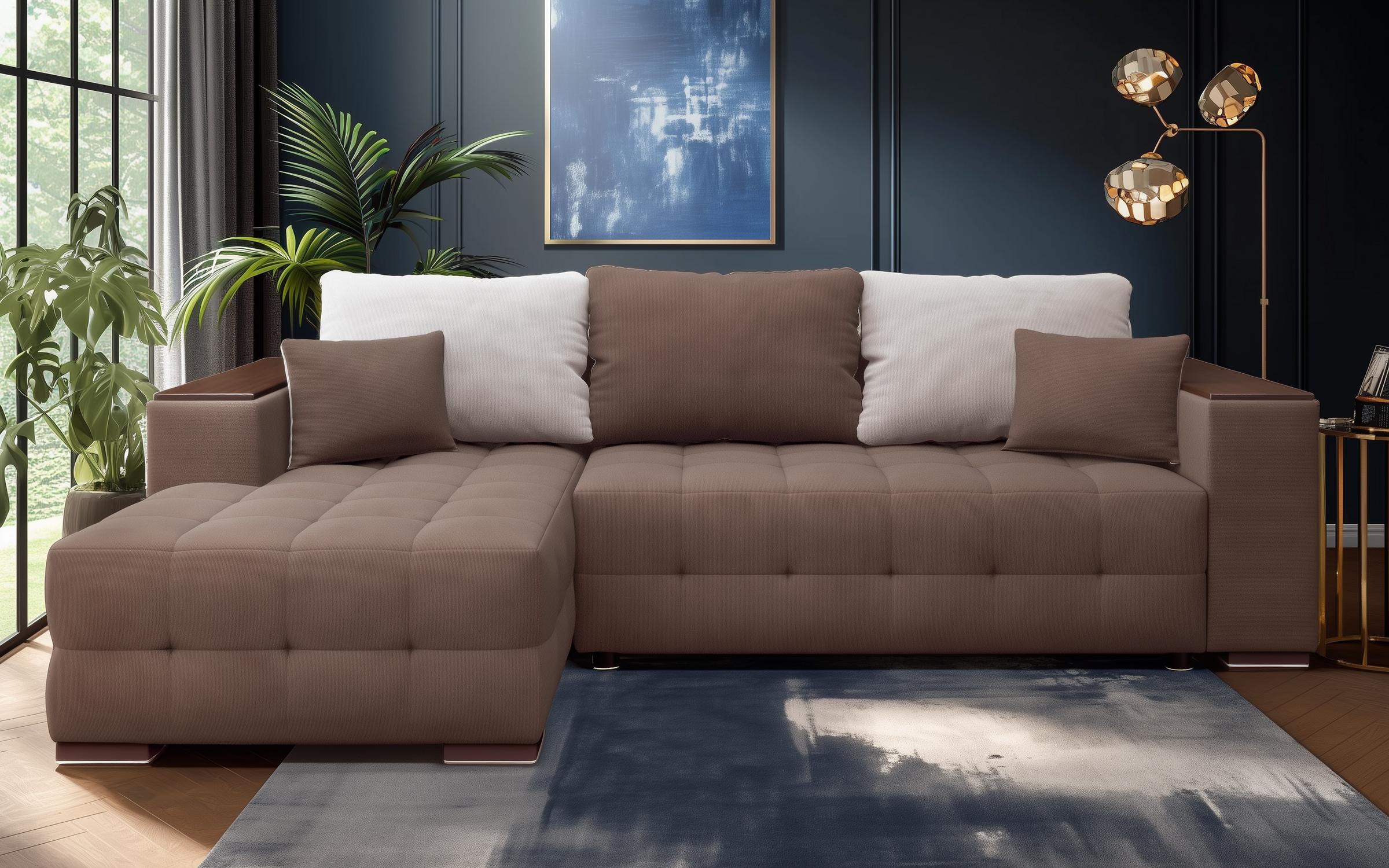 Coltar extensibil cu brat etajera Melvin Spring S, maro + bej  1