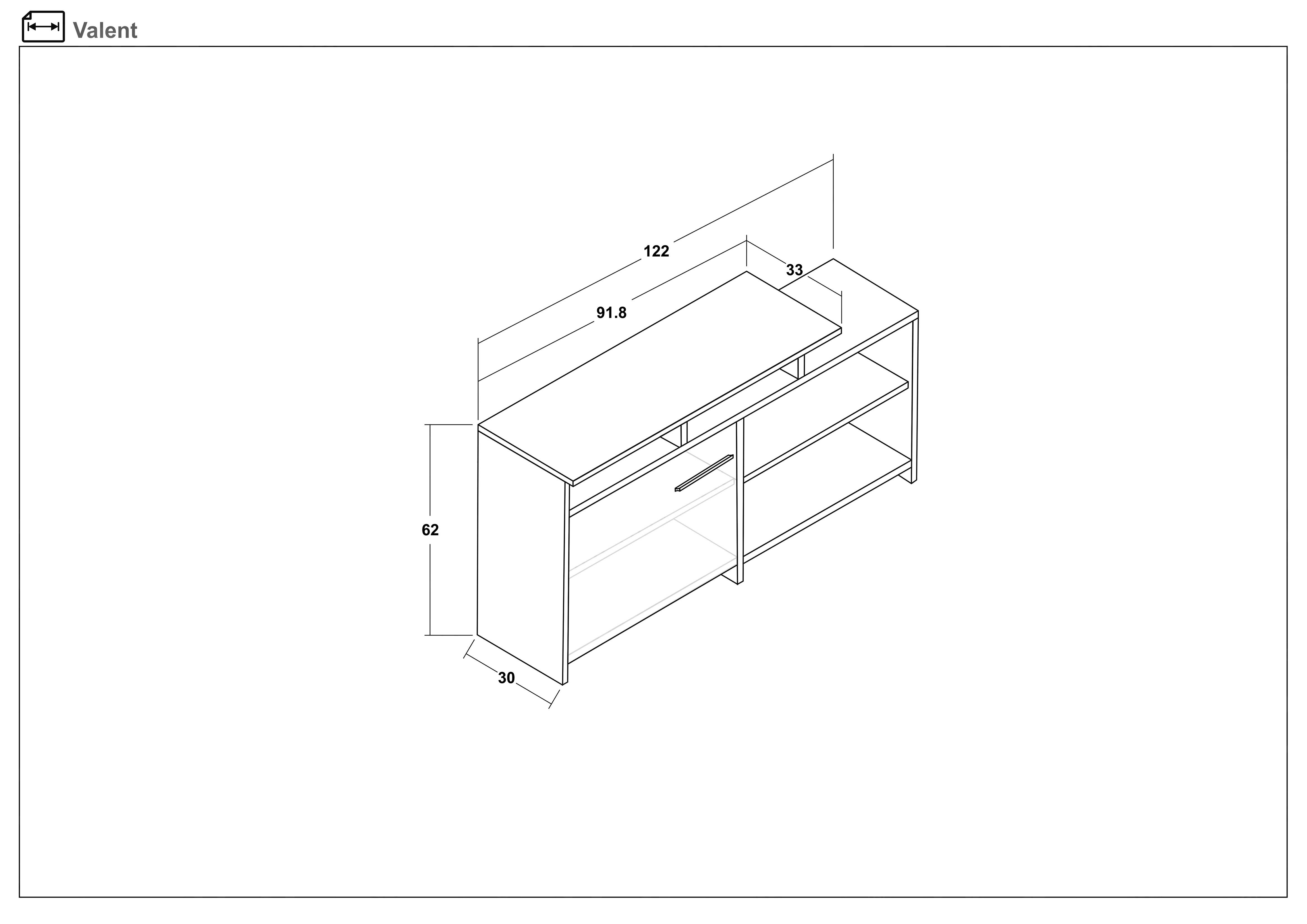 Modul TV Valent, stejar sonoma  2
