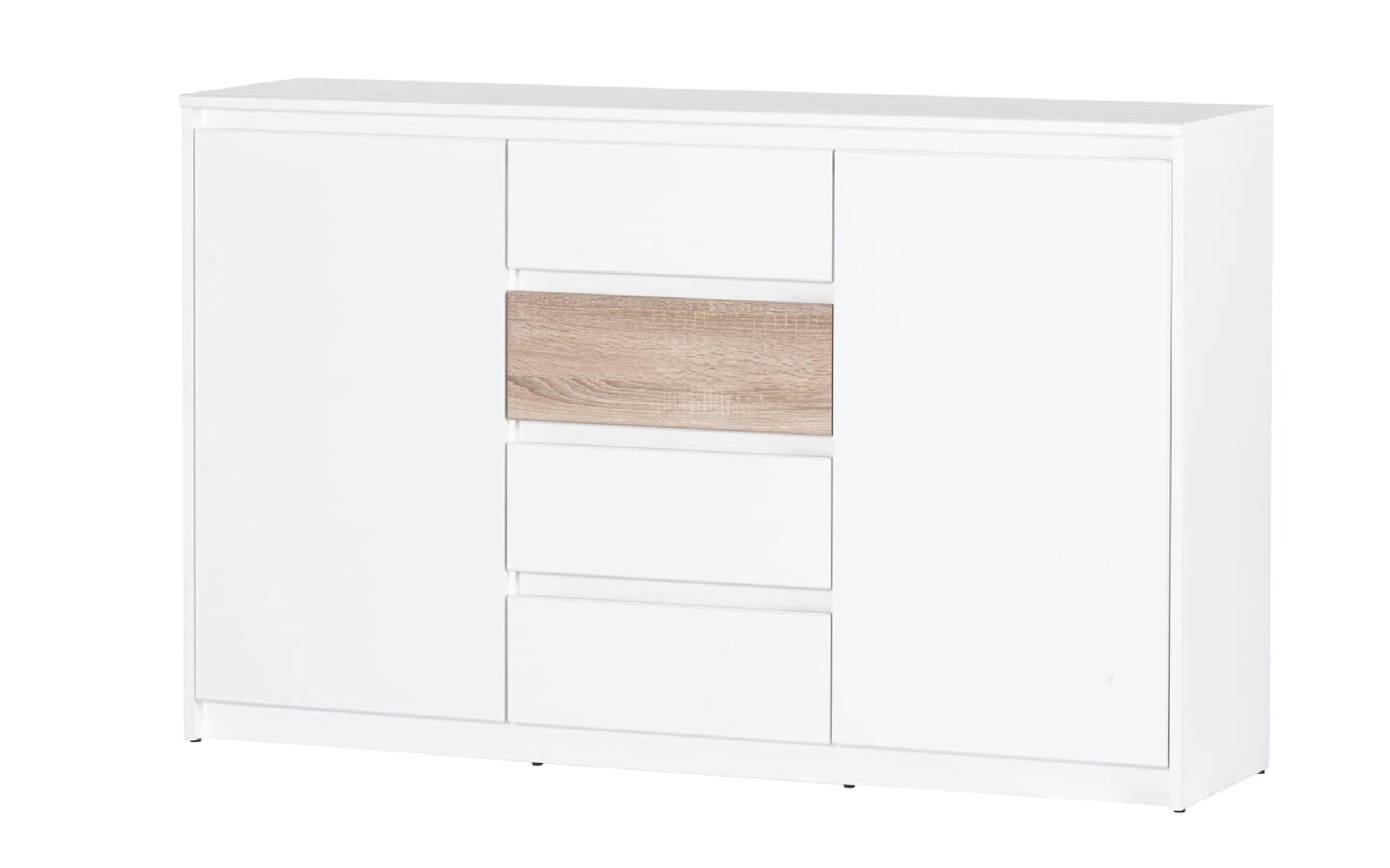 Comoda Venice 1, alb mat + stejar sonoma  2