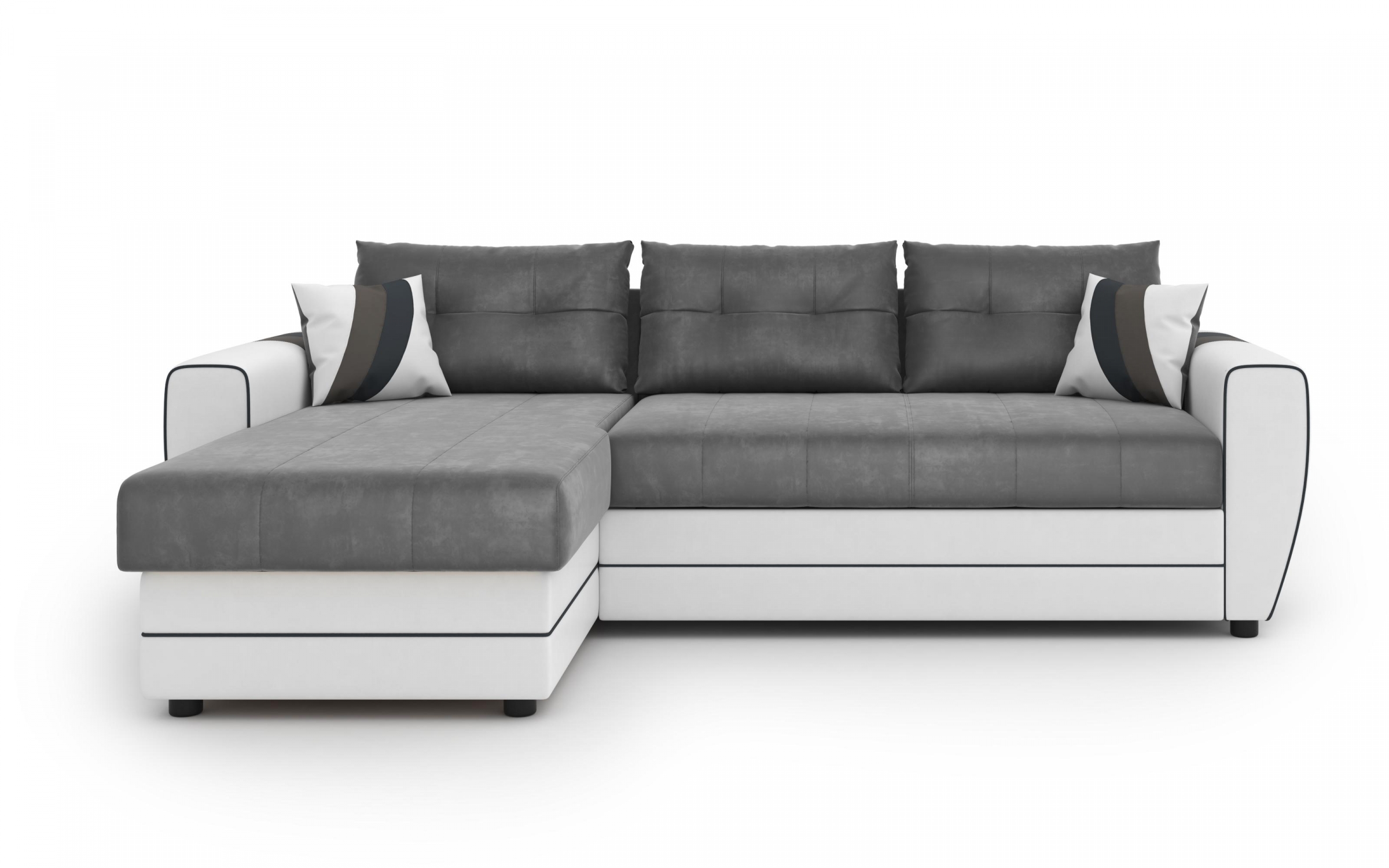 Coltar extensibil Visage, gri + piele alba  3