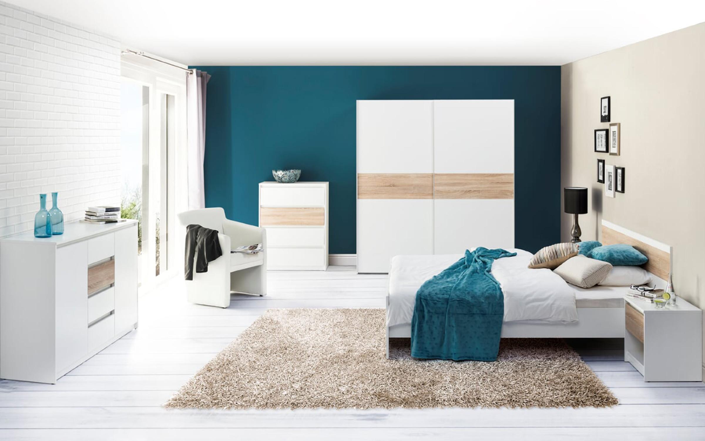 Comoda Venice 1, alb mat + stejar sonoma  3