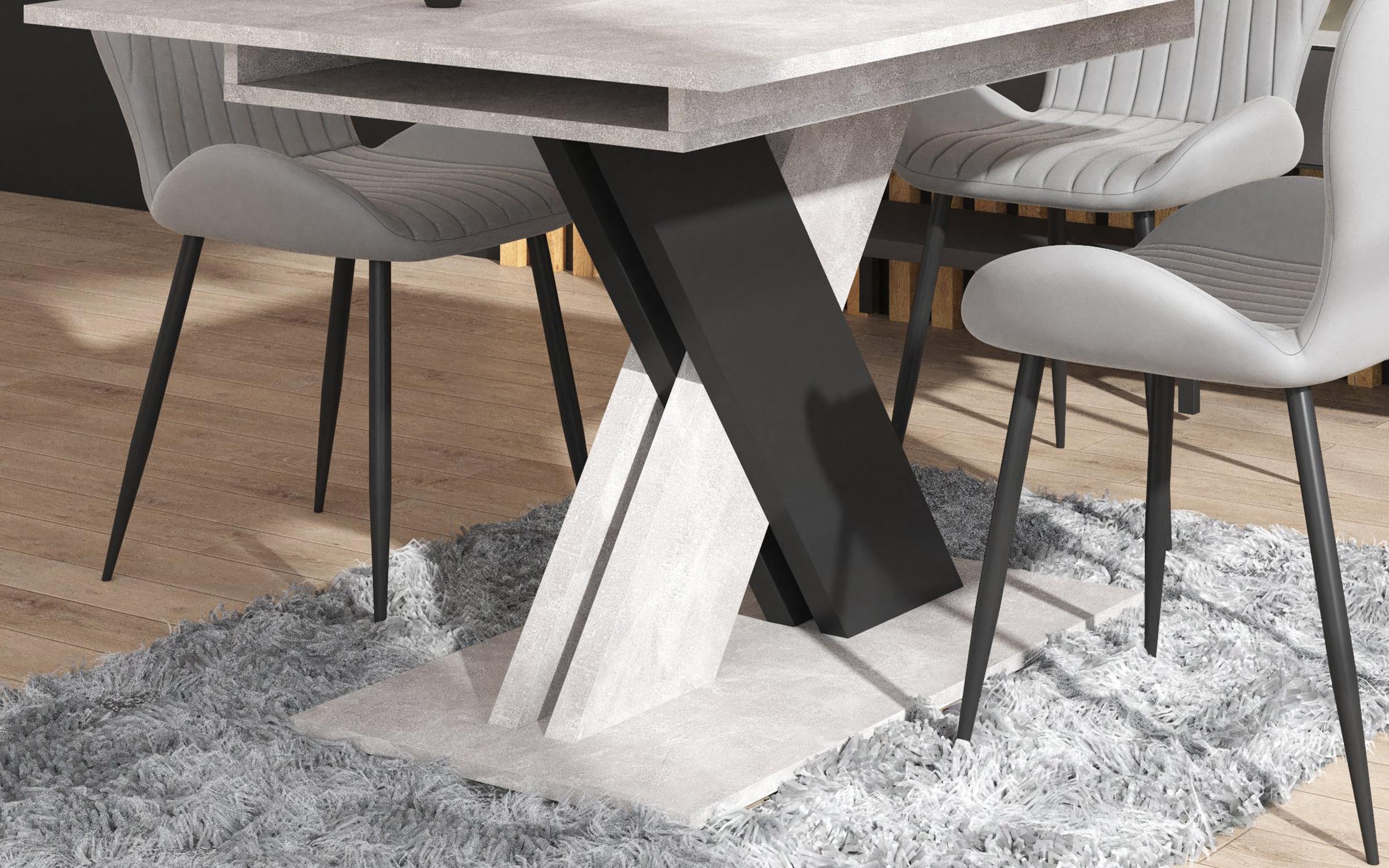 Masa dining Patricia 1, beton + negru  3