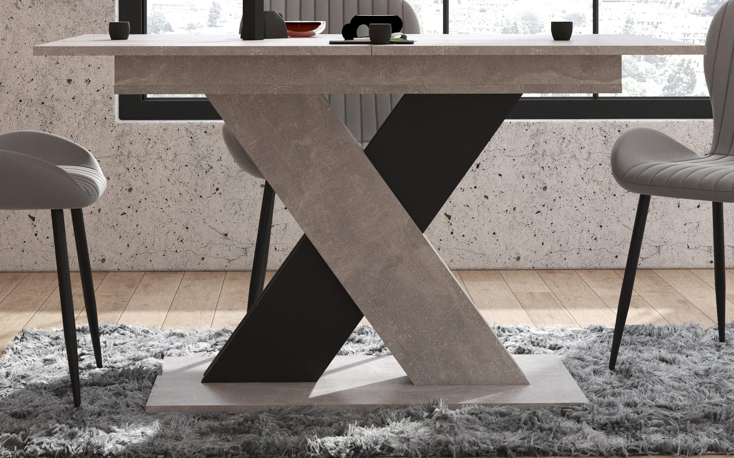 Masa dining Patricia 1, beton + negru  5