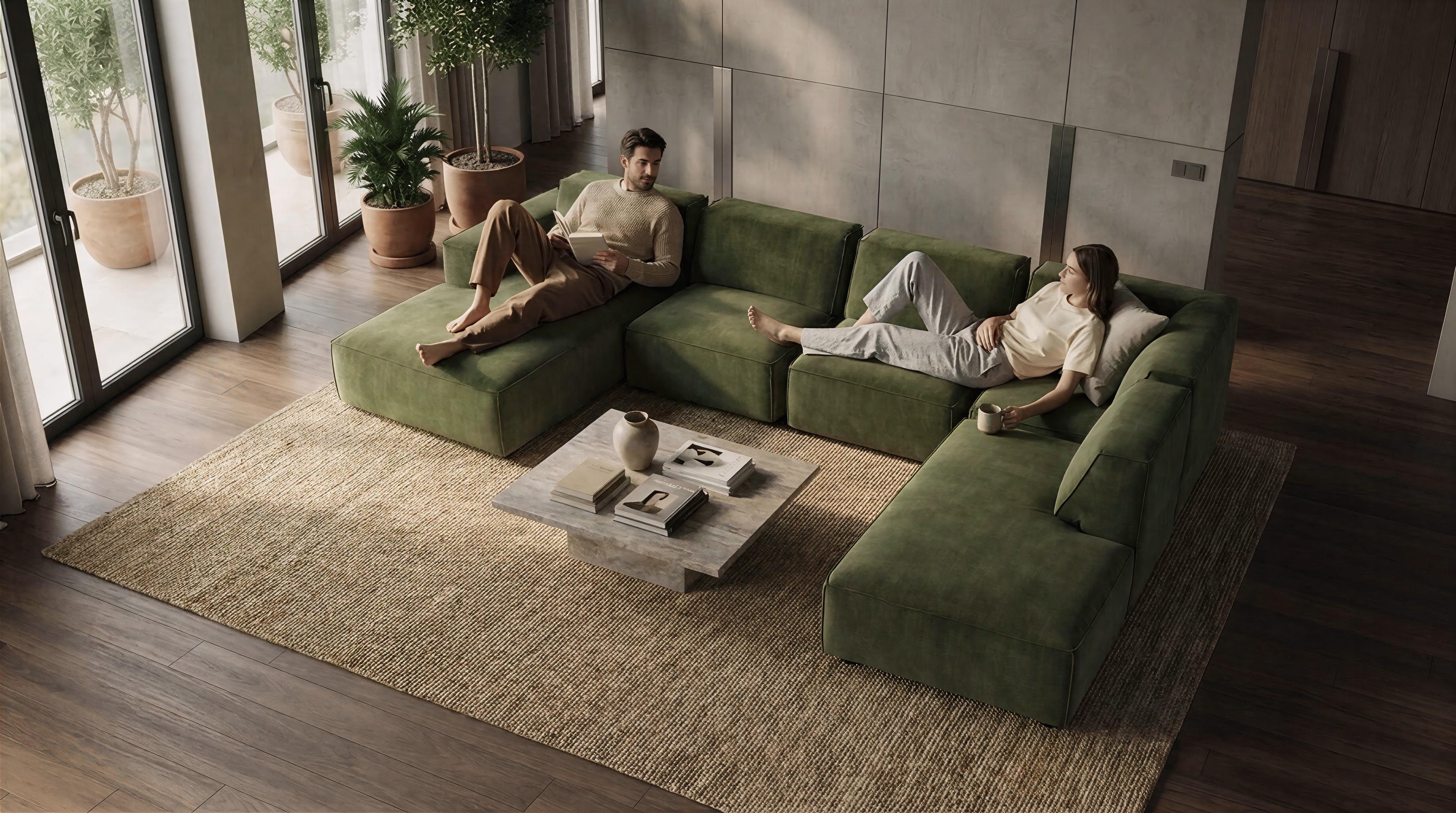 Coltar modular Verso, verde inchis  3