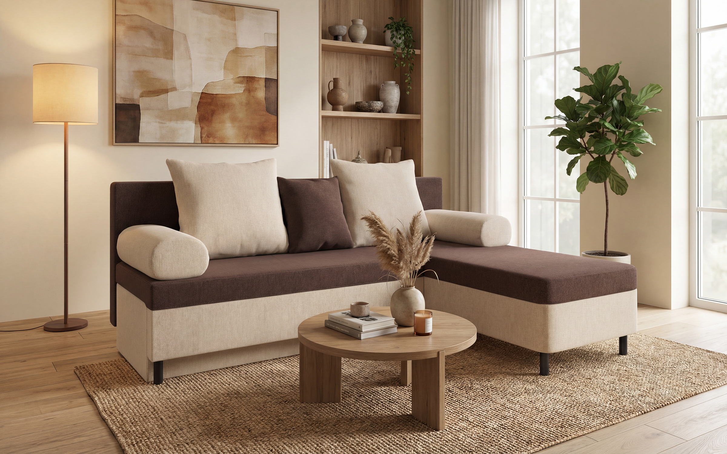 Coltar extensibil Dani M, maro + bej  3