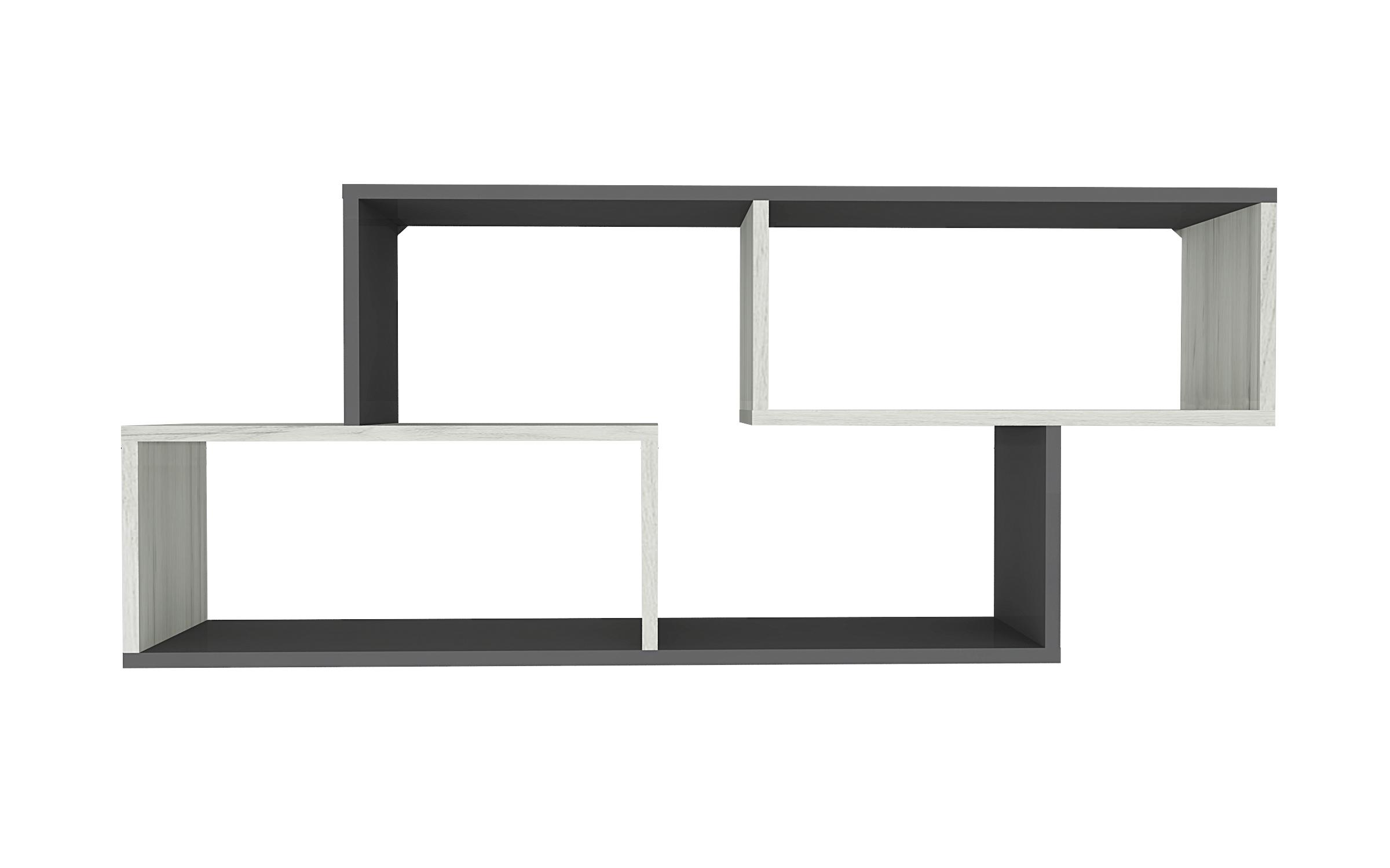 Etajera Artis, gri grafit + stejar craft alb  1