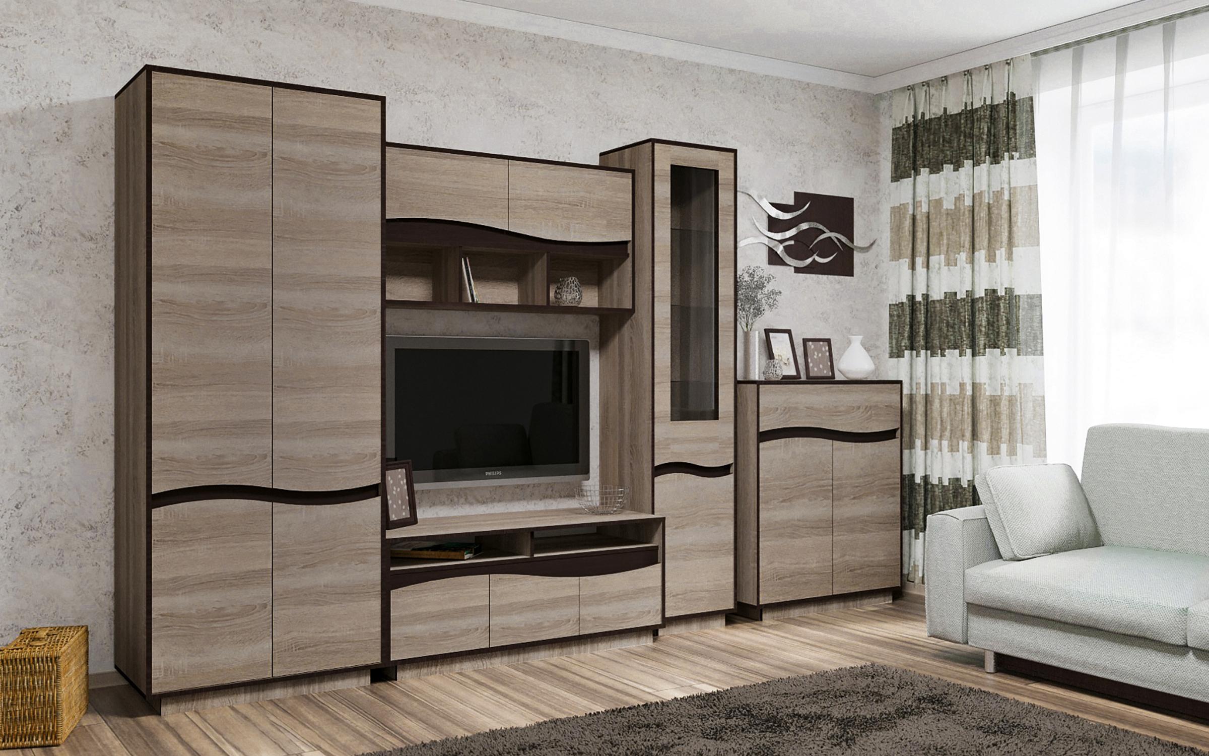 Modul TV Viela II, sonoma truffle + wenge magia  3
