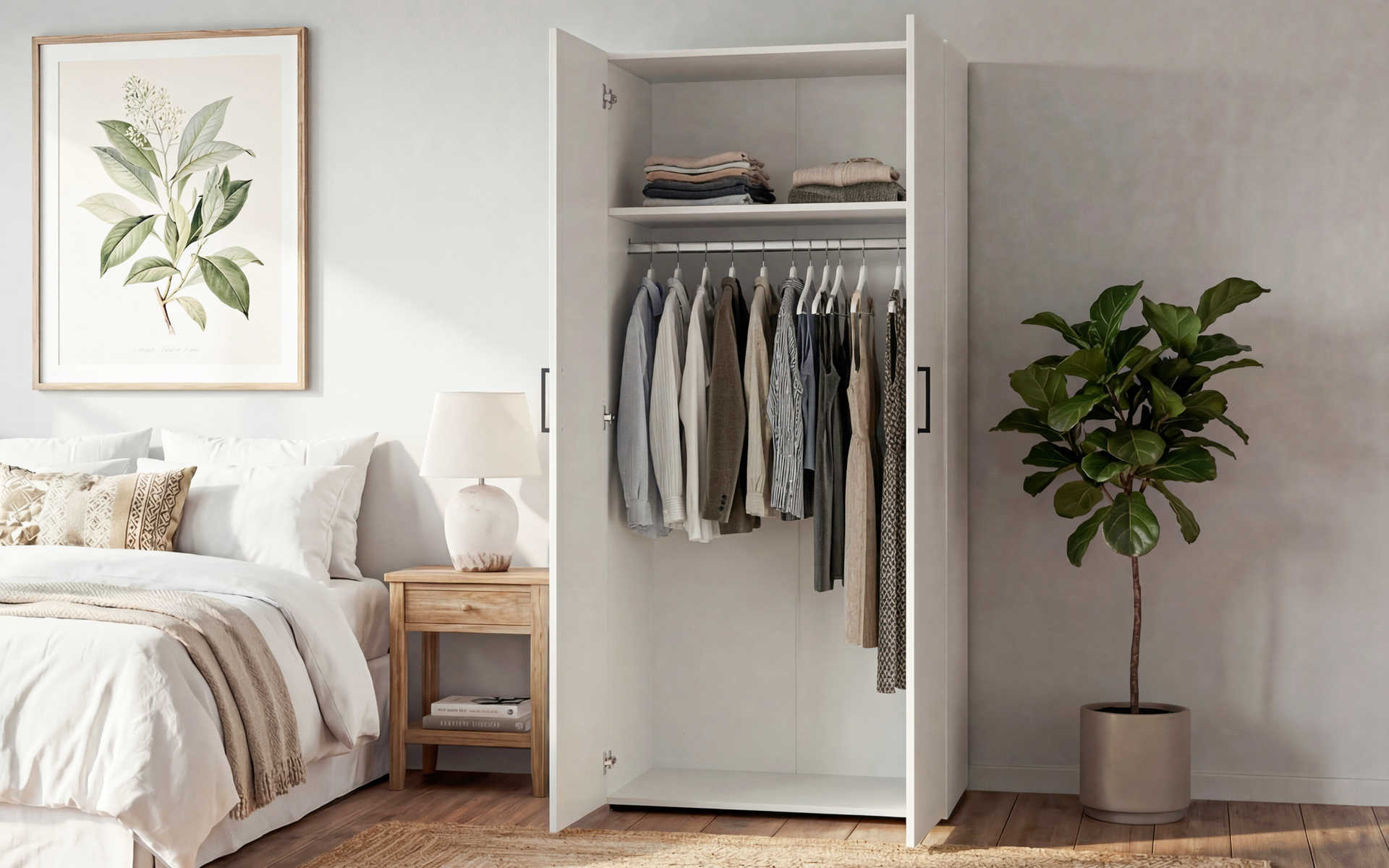 Dulap cu bara pentru umerase Masimo Comfort 1, alb  3