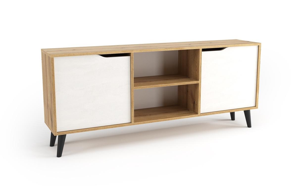 Modul TV Morano L, Silk + stejar evoc  3