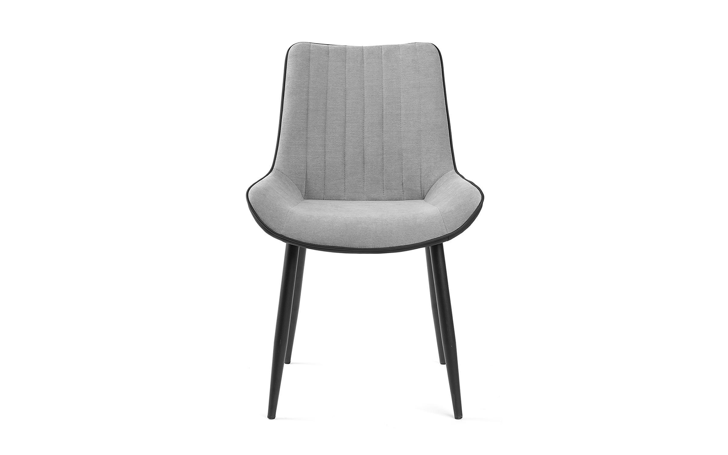 Scaun de masa Neoron, gri deschis + piele neagra  3
