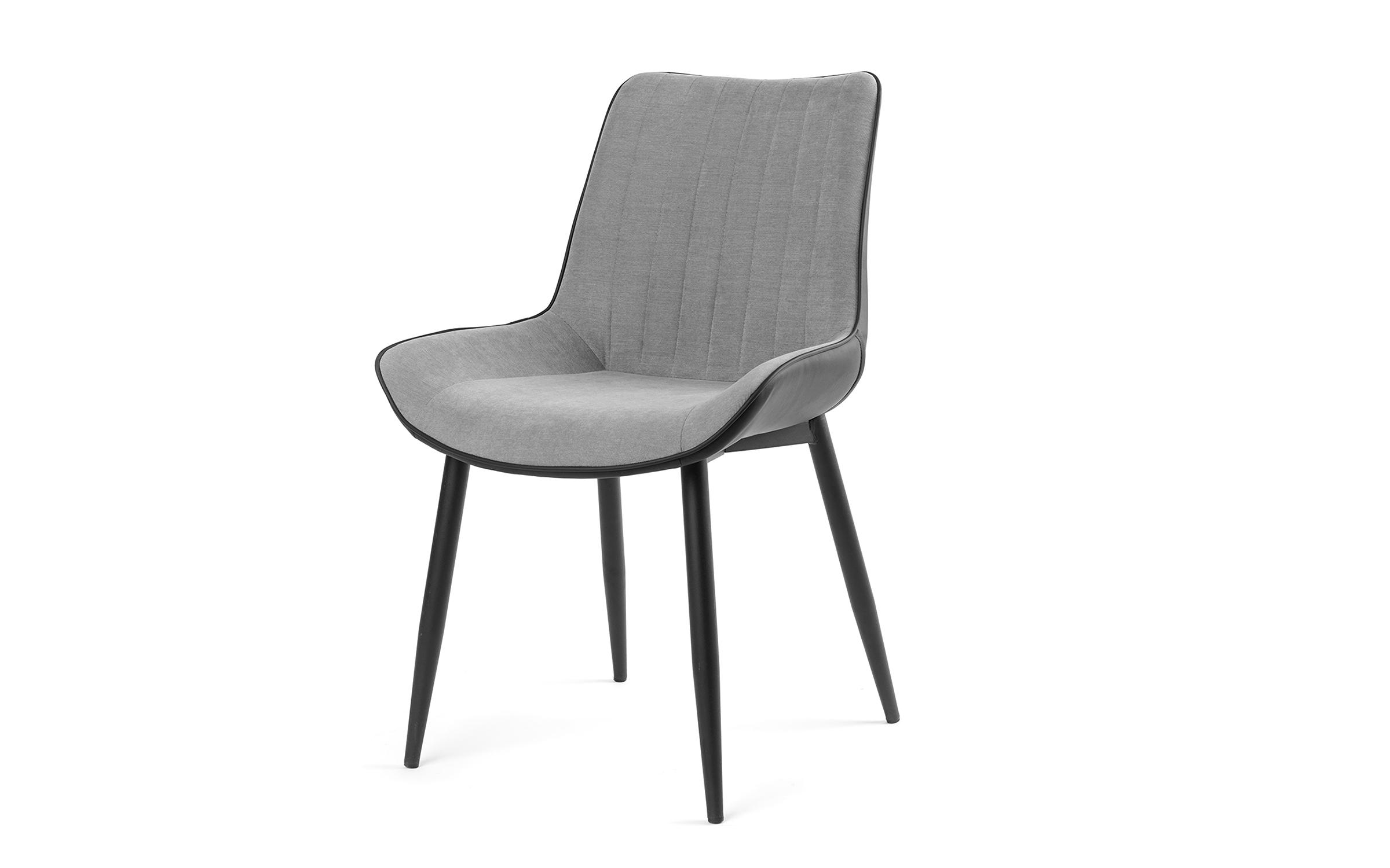 Scaun de masa Neoron, gri deschis + piele neagra  2