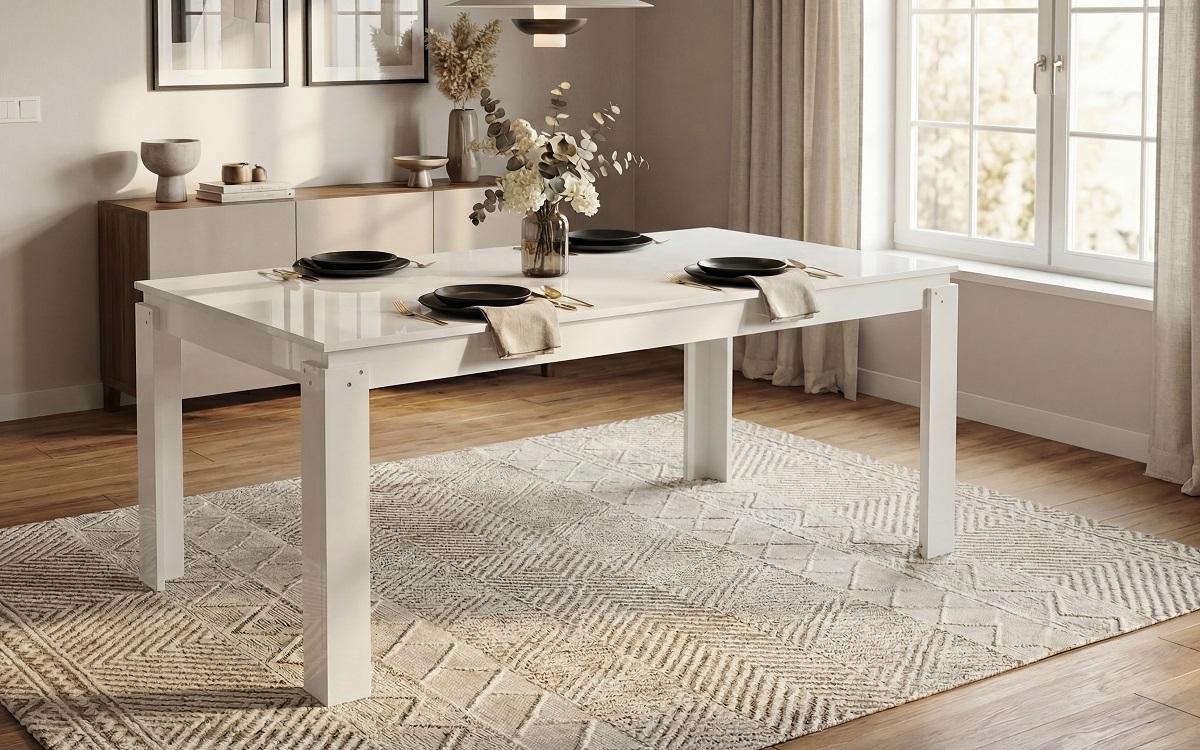 Masa dining Fenix 160, alb lucios  6