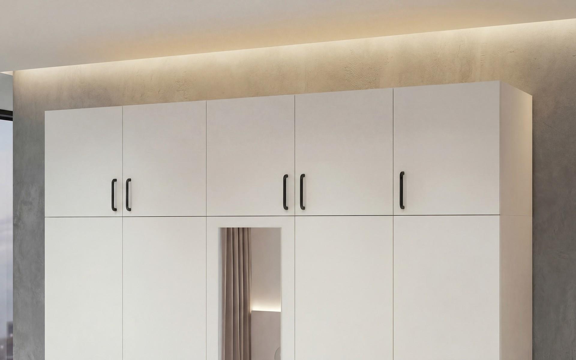 Corp suprapozabil pentru dulap cu 5 usi Bruno si Masimo, alb  1