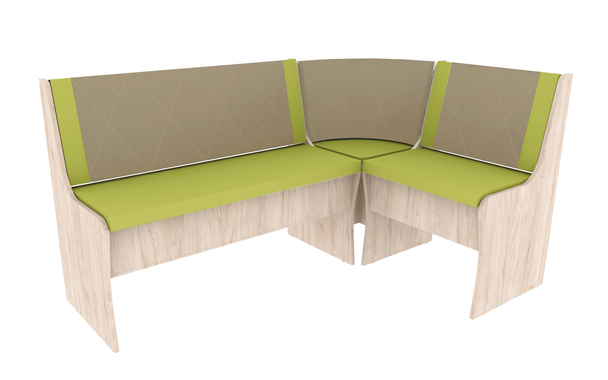 Coltar de bucatarie Sonata, rockford hickory + verde + bej  2