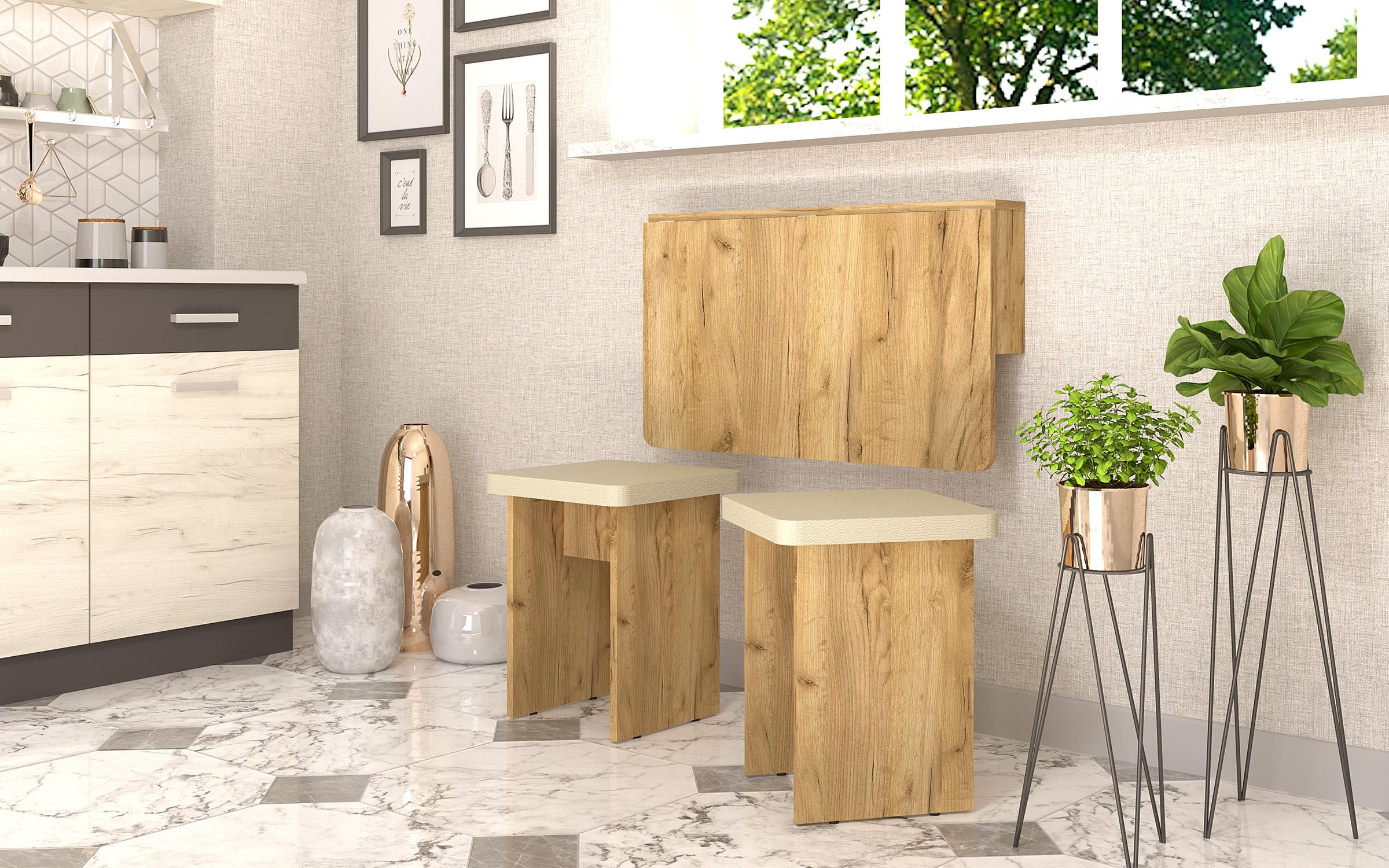 Masa pentru perete /pliabila/ Aspen, stejar auriu craft  2