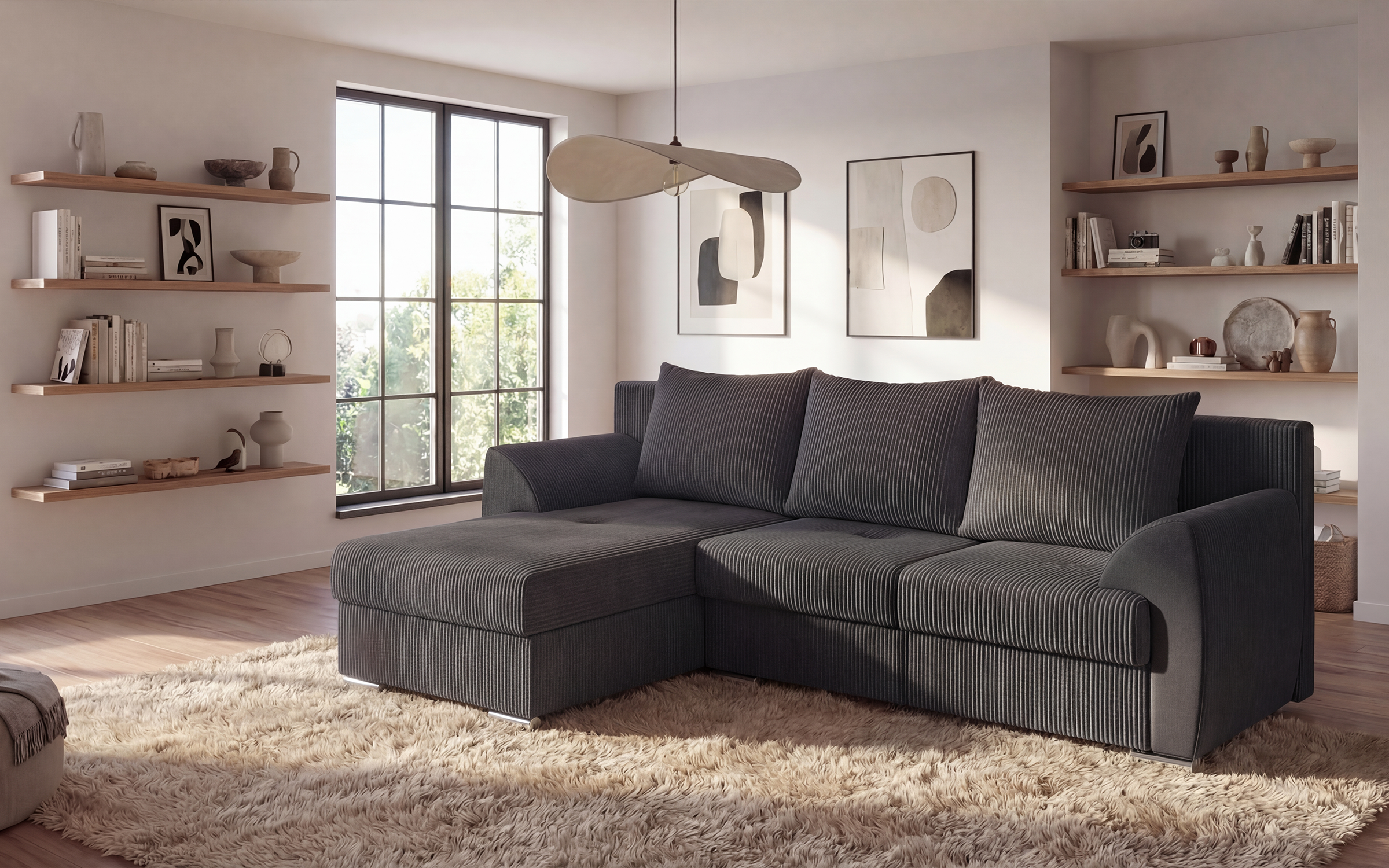 Раскладной угловой диван Норд, серый  3