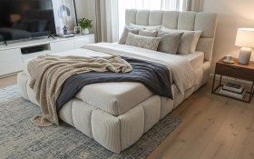 Pat dublu tapitat 160/200 Fiorela Delux + saltea Neo Dream thumb