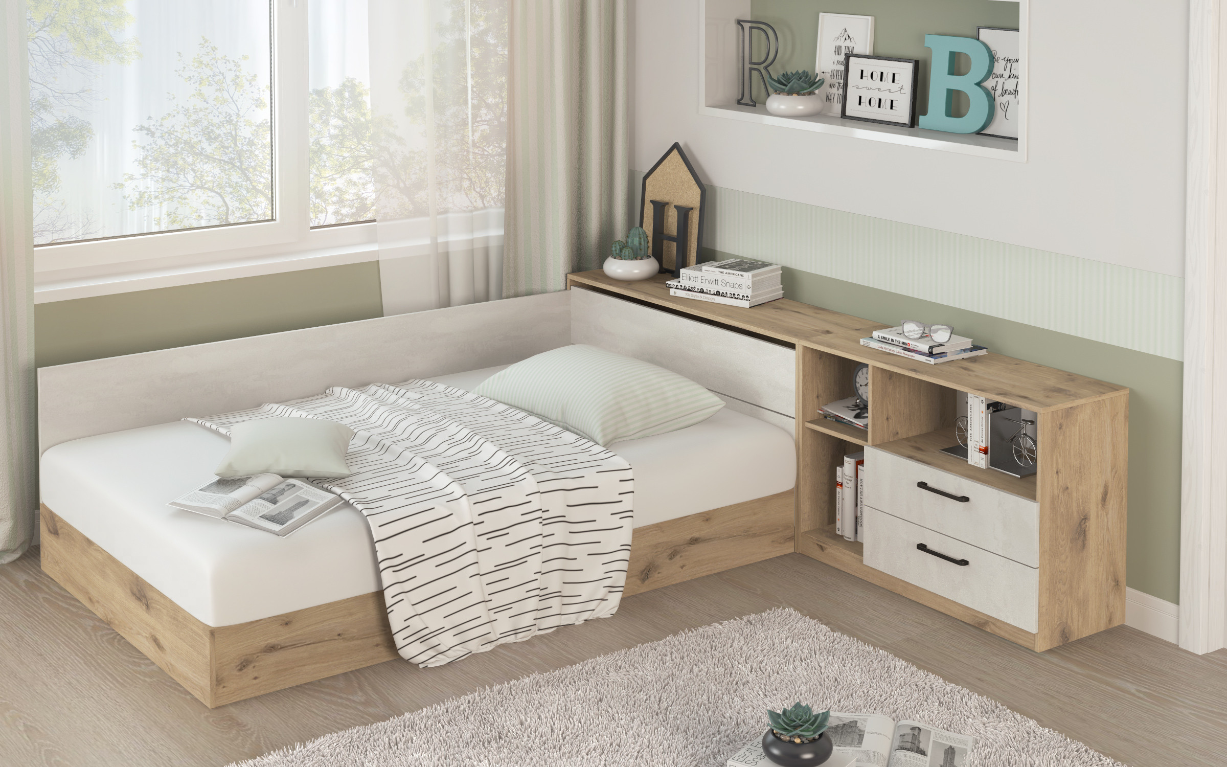 Set dormitor Lorence pentru saltea cu o fata 120/190 thumb