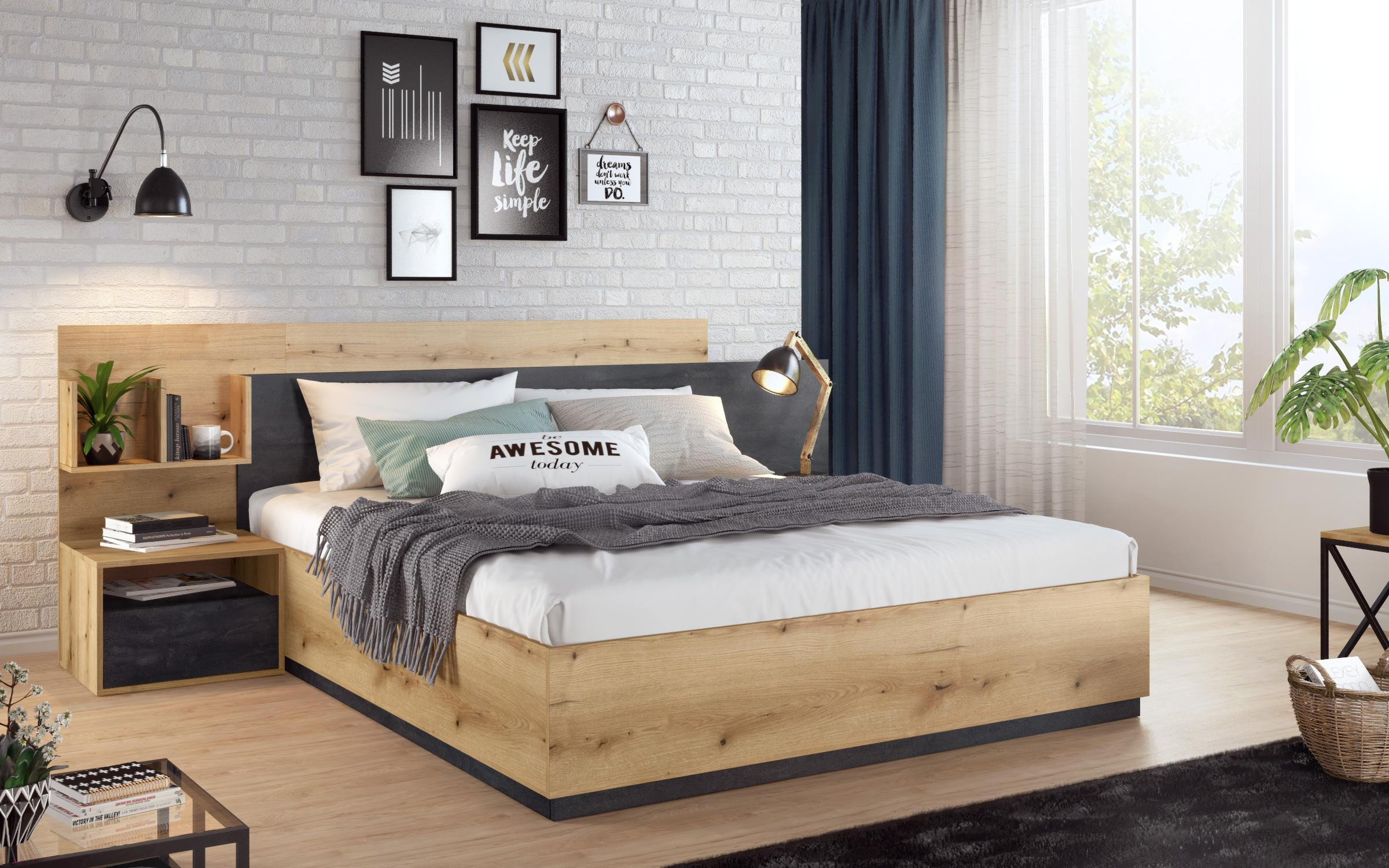 Pat dublu + 2 noptiere Izola thumb