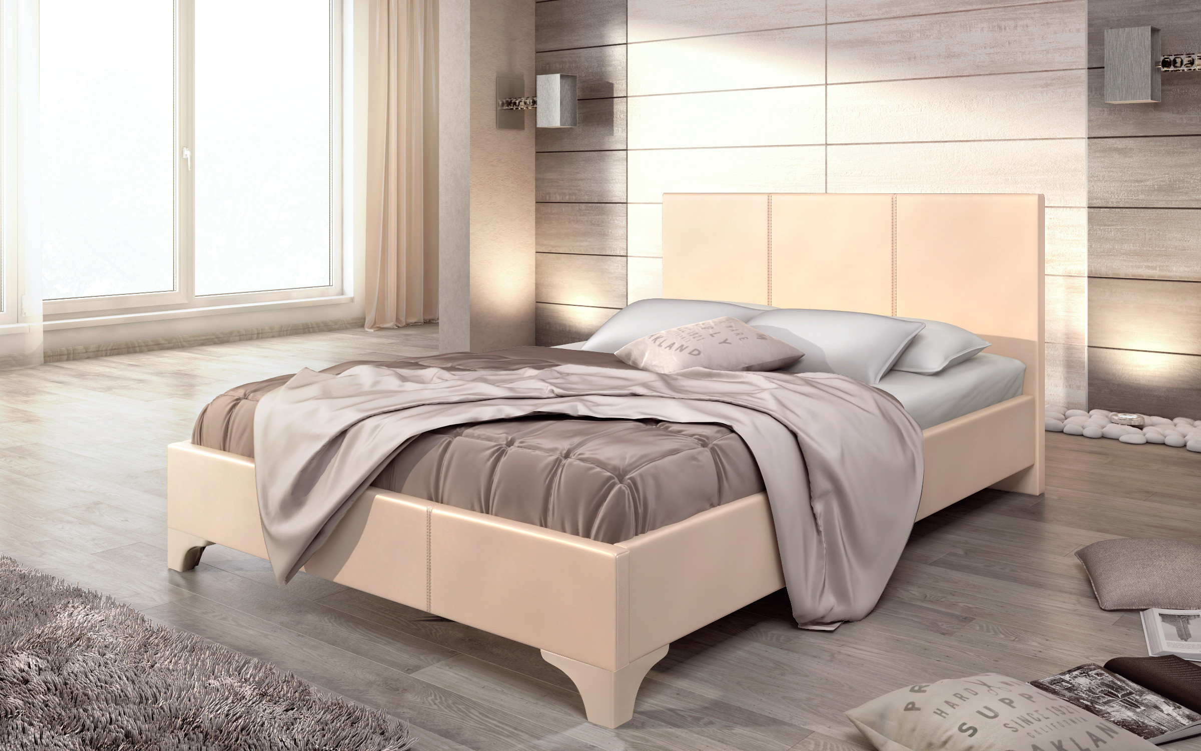 Pat de piele Betina 2 pentru saltea 140/200 thumb