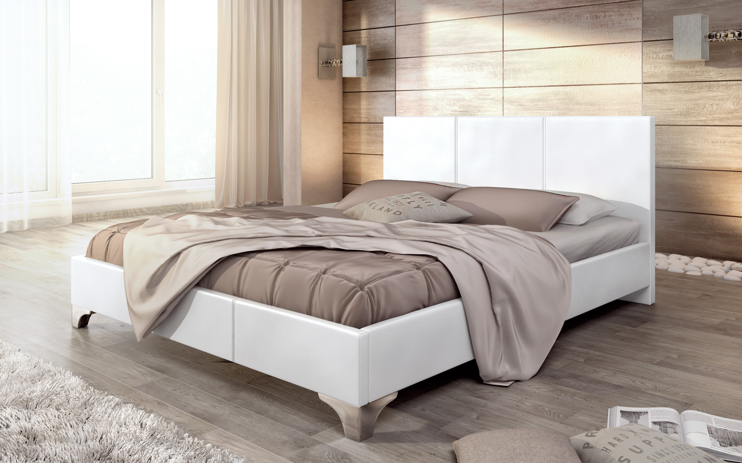 Pat de piele Betina pentru saltea cu doua fete 160/200 thumb