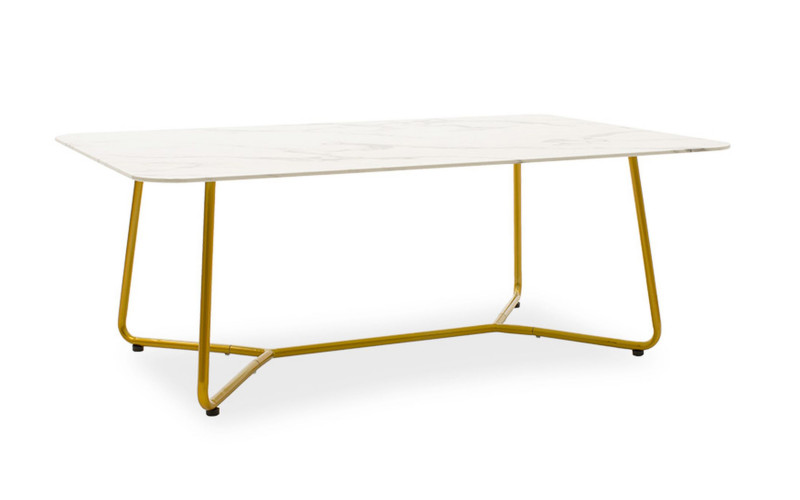 Masuta de cafea Paris, marmura alba + auriu  1